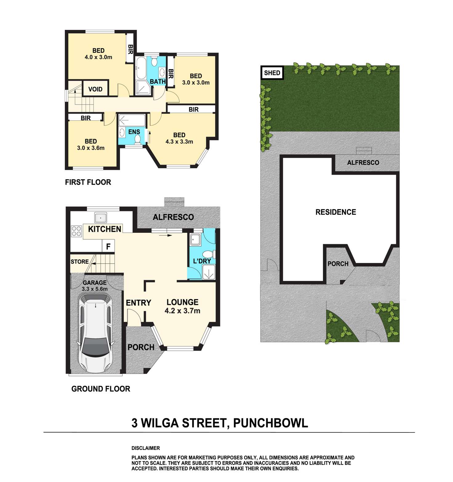 Floorplan of Homely semiDetached listing, 3 Wilga Street, Punchbowl NSW 2196