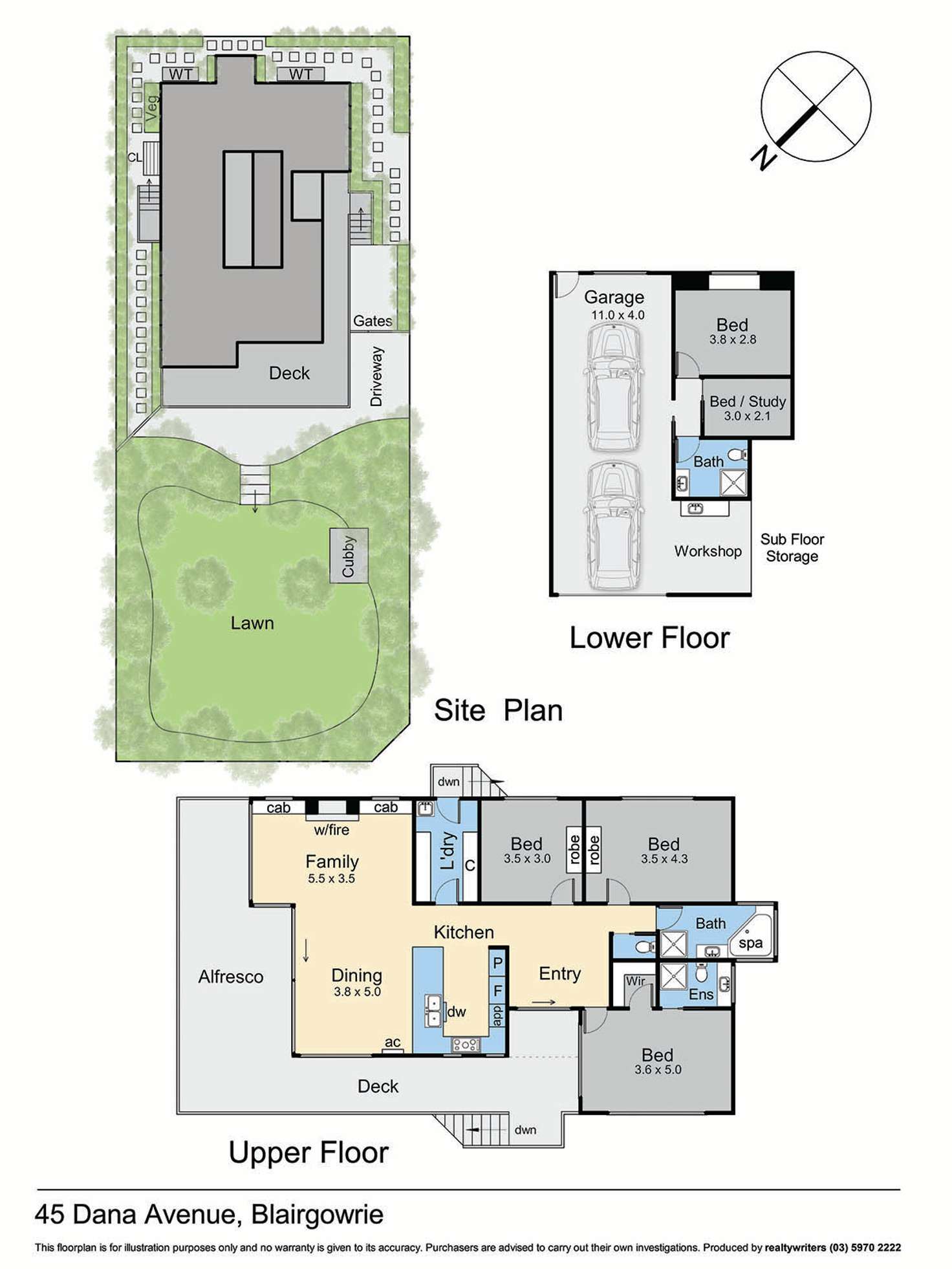 Floorplan of Homely house listing, 45 Dana Avenue, Blairgowrie VIC 3942