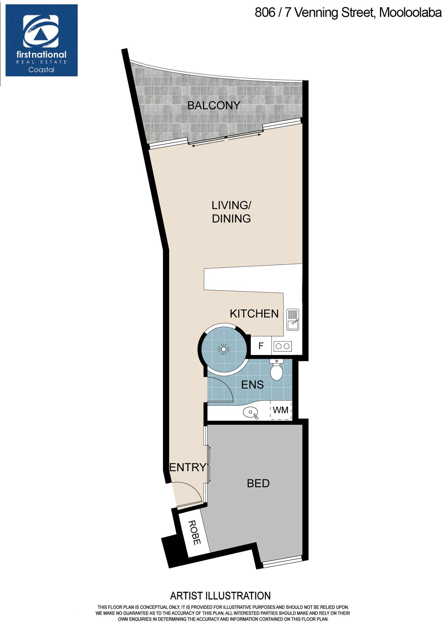 Floorplan of Homely unit listing, 806/7 Venning Street, Mooloolaba QLD 4557