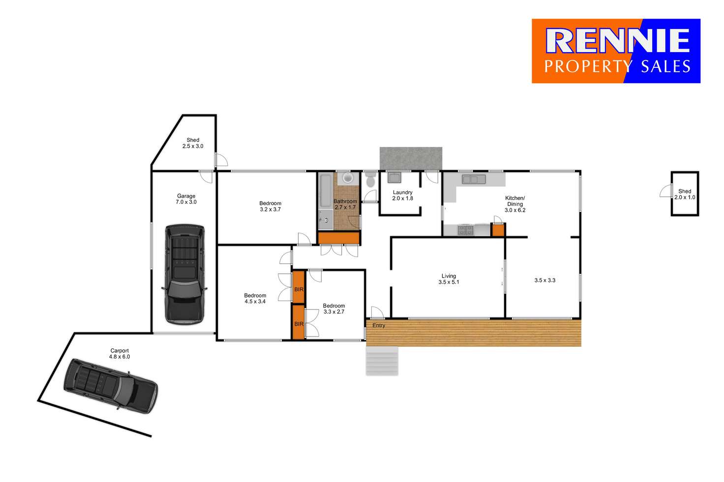 Floorplan of Homely house listing, 3 Jennifer Street, Morwell VIC 3840