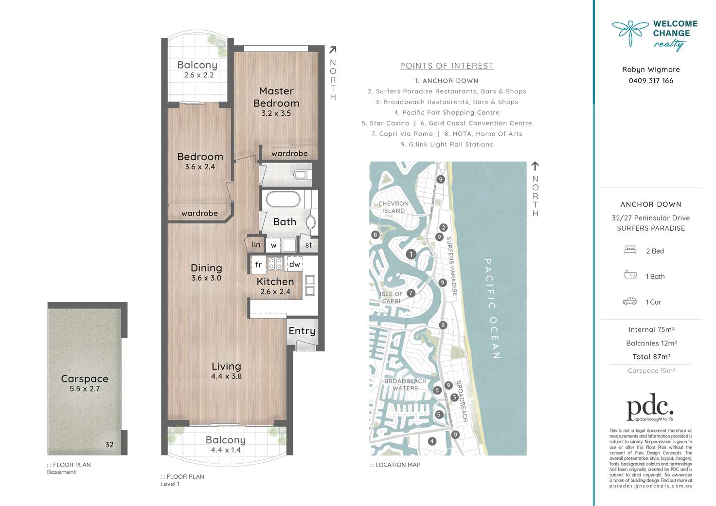 Floorplan of Homely apartment listing, 32/27 Peninsular Drive, Surfers Paradise QLD 4217