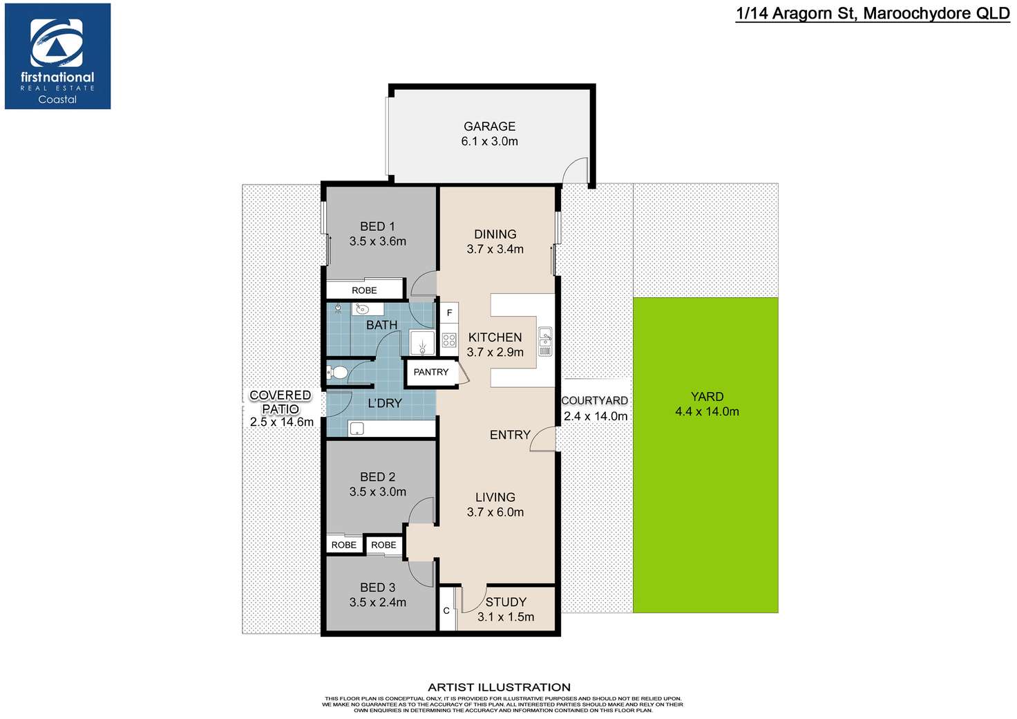 Floorplan of Homely unit listing, 1/14 Aragorn Street, Maroochydore QLD 4558