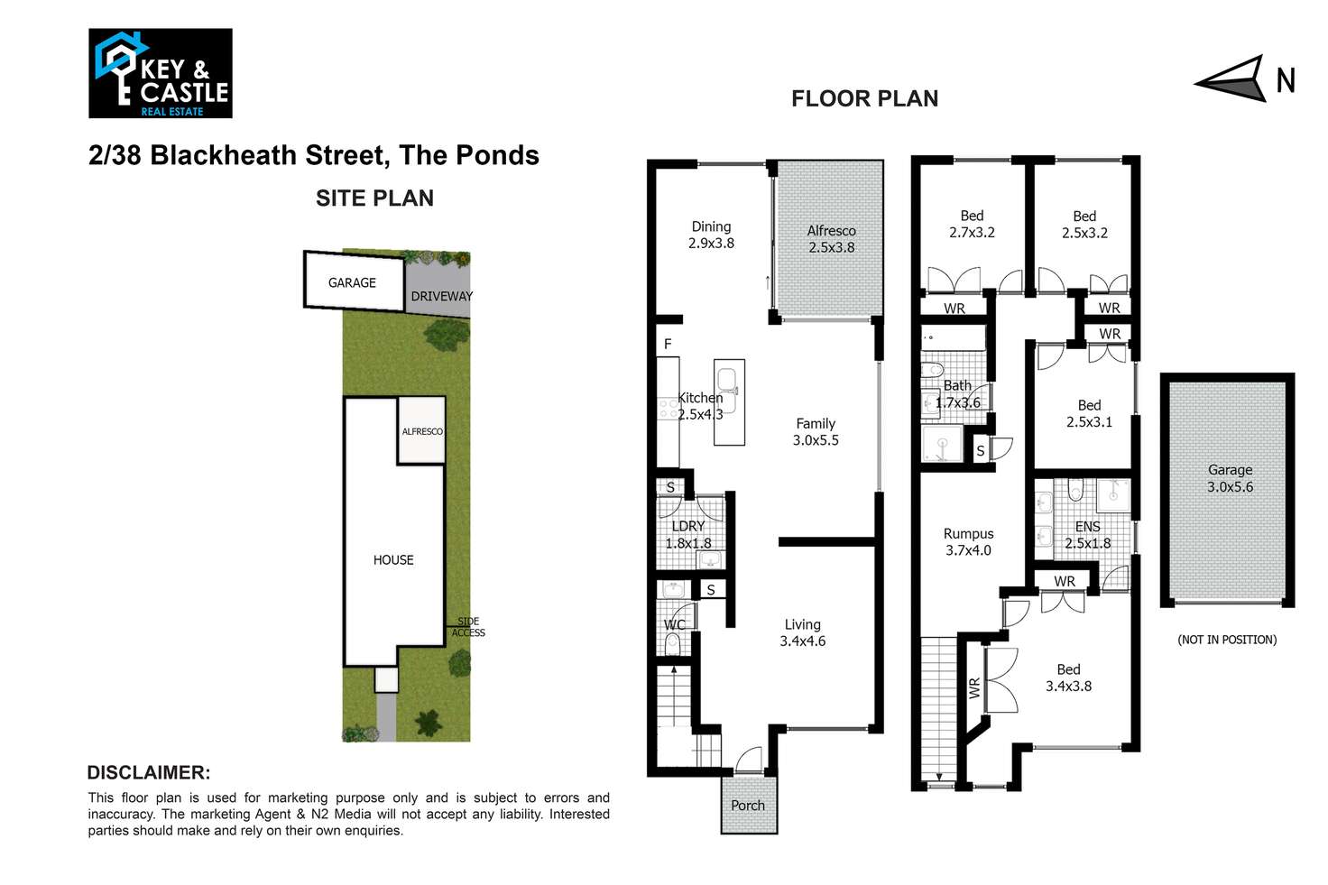 Floorplan of Homely semiDetached listing, 2/38 BLACKHEATH STREET, The Ponds NSW 2769
