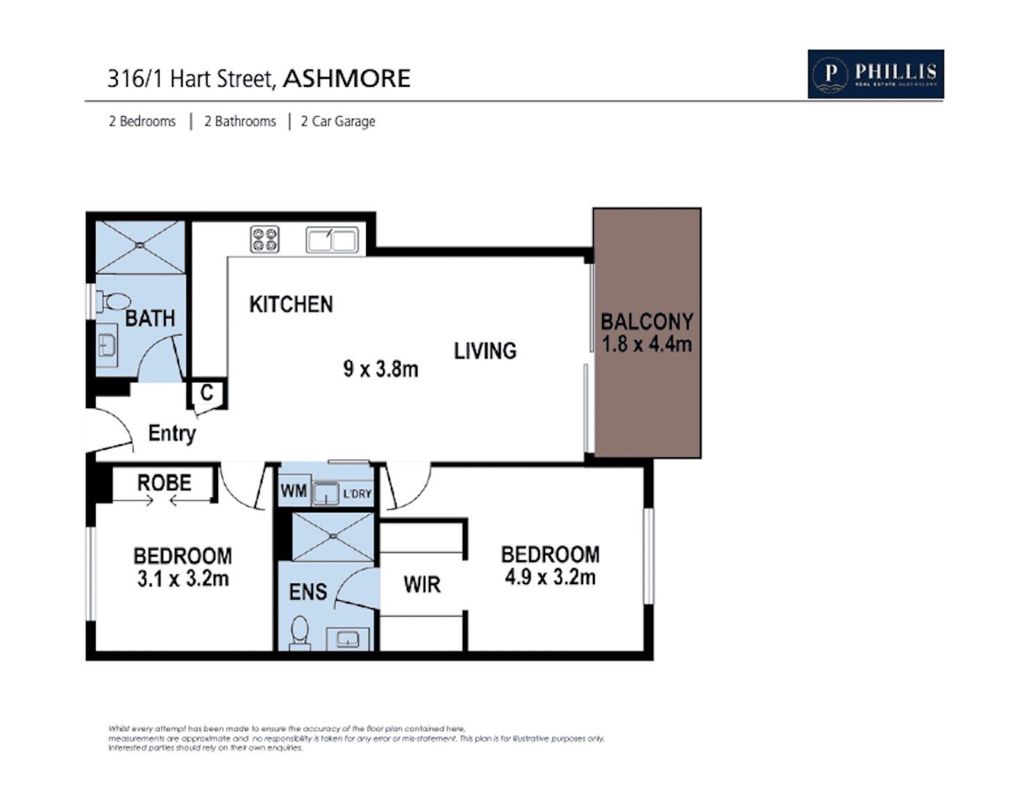 Floorplan of Homely unit listing, 316/1 Hart Street, Ashmore QLD 4214