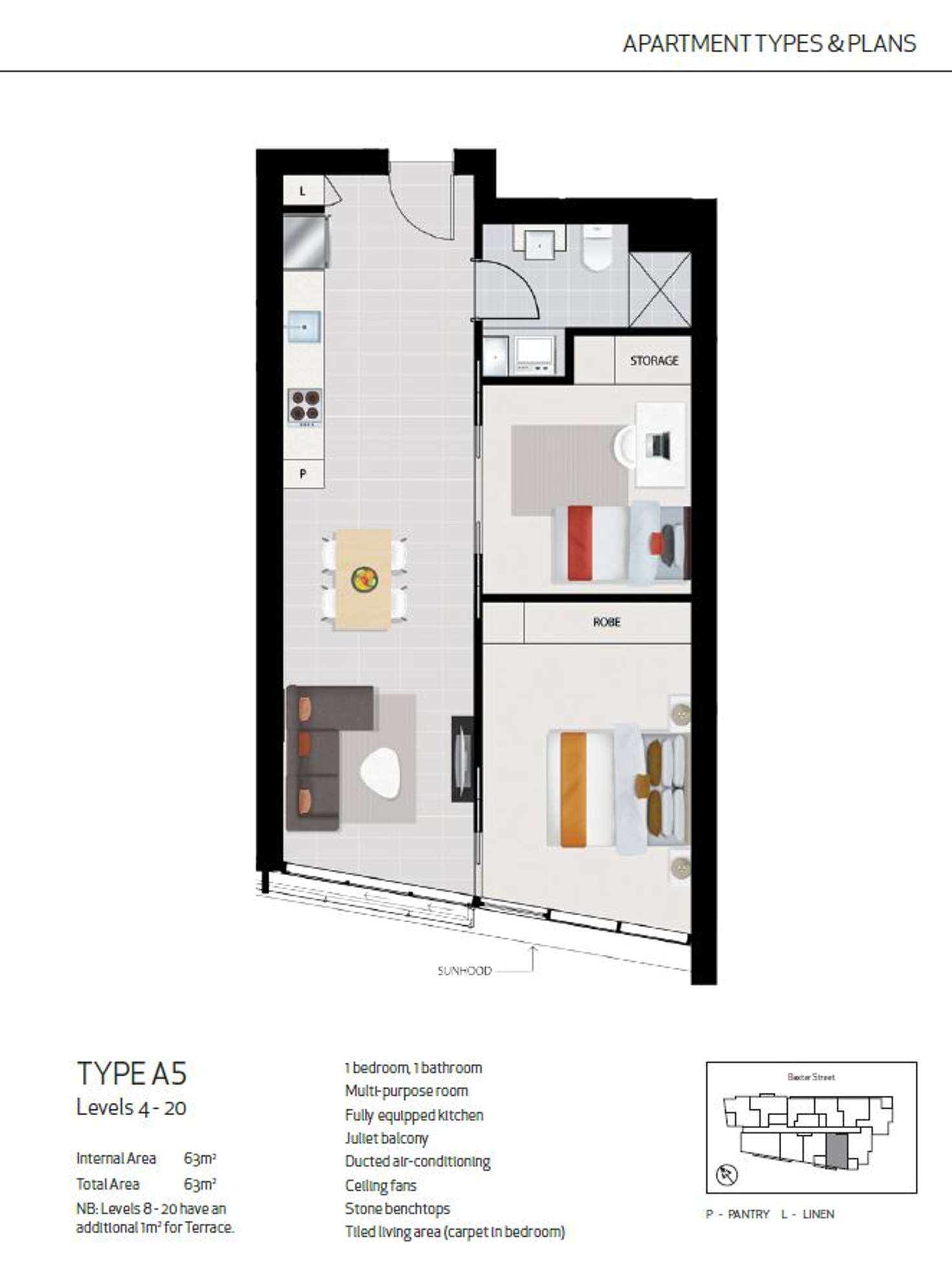 Floorplan of Homely apartment listing, 1906/10 Trinity Street, Fortitude Valley QLD 4006