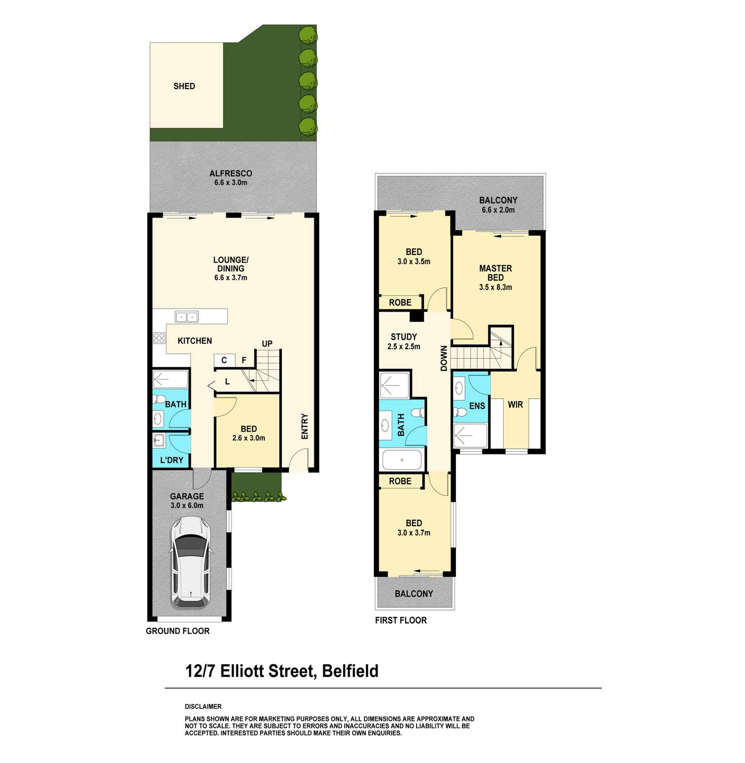 Floorplan of Homely townhouse listing, 12/7 Elliott Street, Belfield NSW 2191