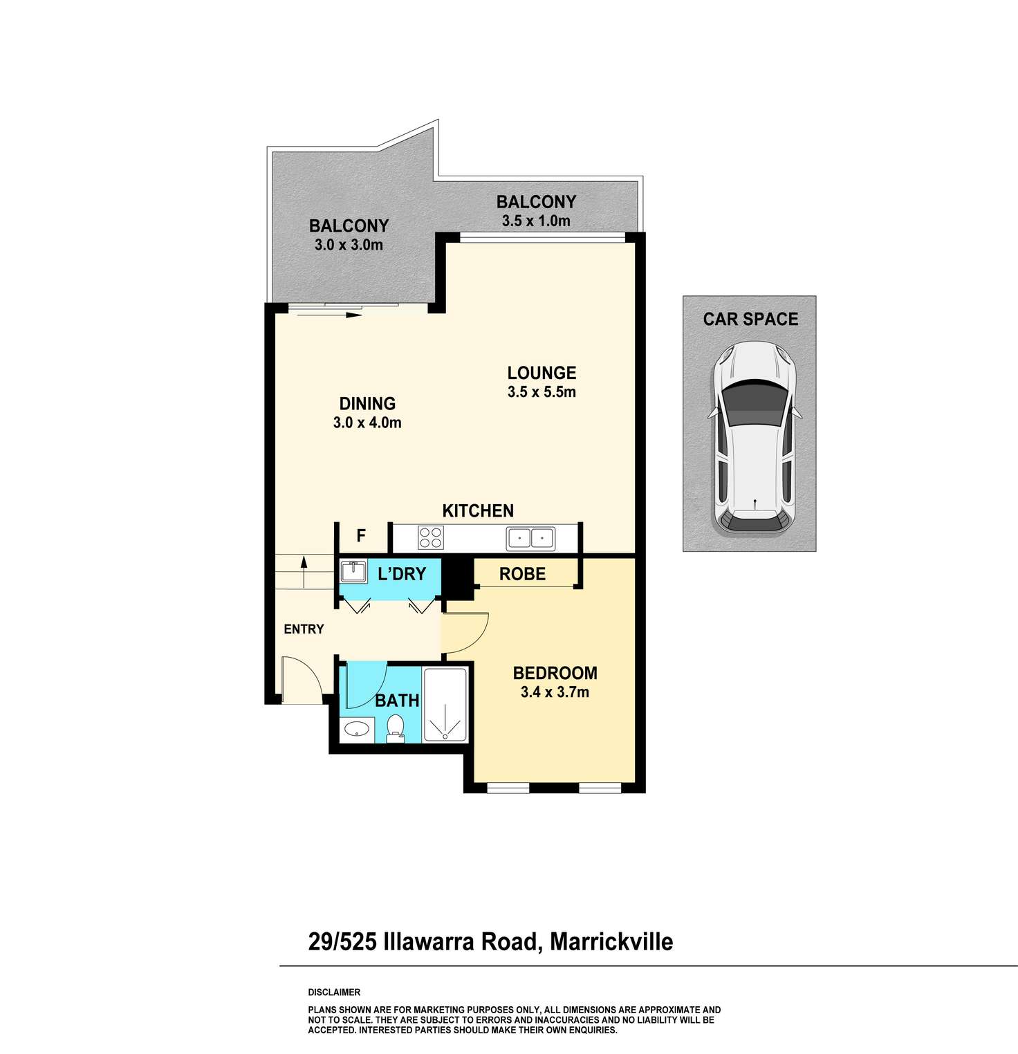 Floorplan of Homely apartment listing, 29/525 Illawarra Road, Marrickville NSW 2204