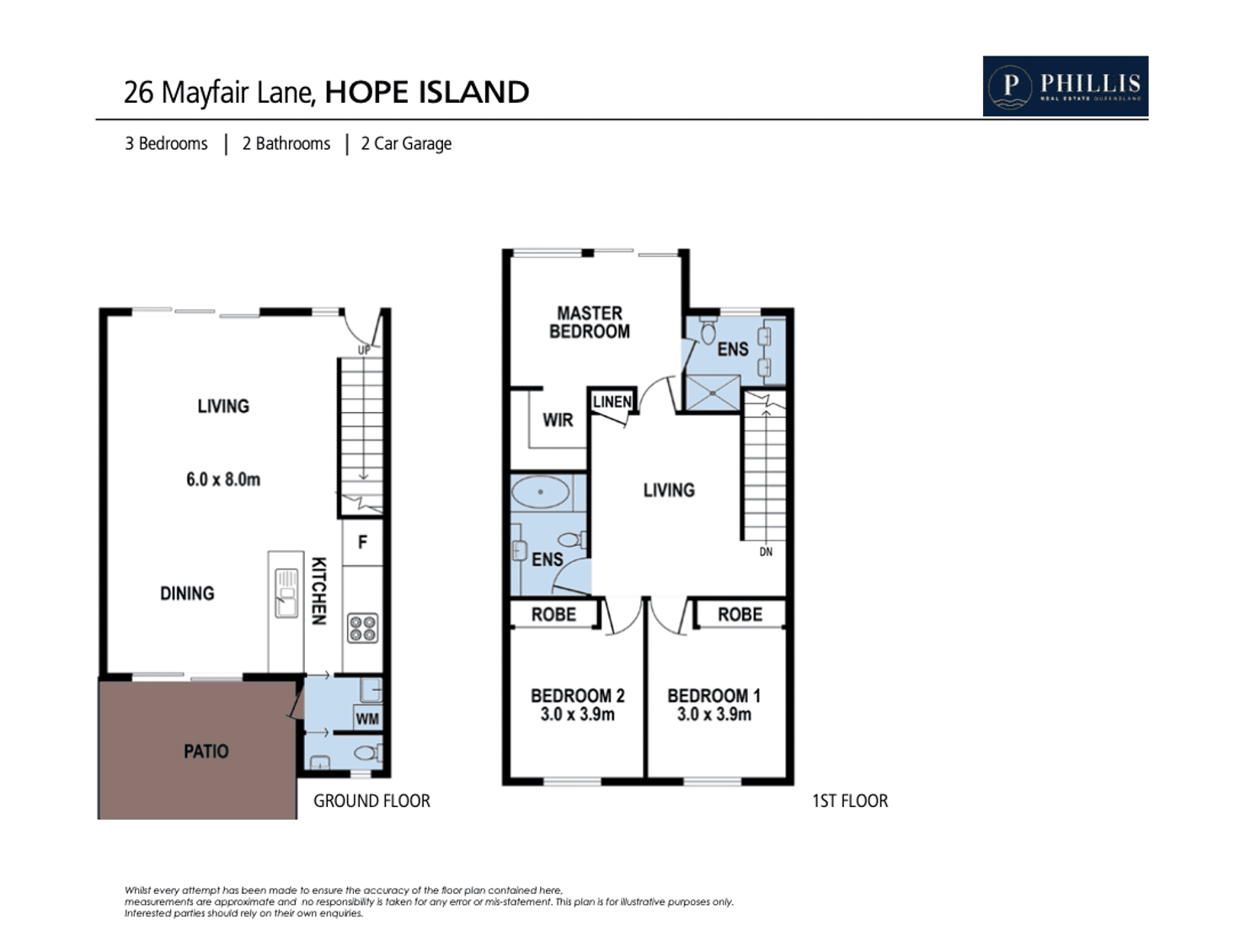 Floorplan of Homely townhouse listing, 26 Mayfair Lane, Hope Island QLD 4212