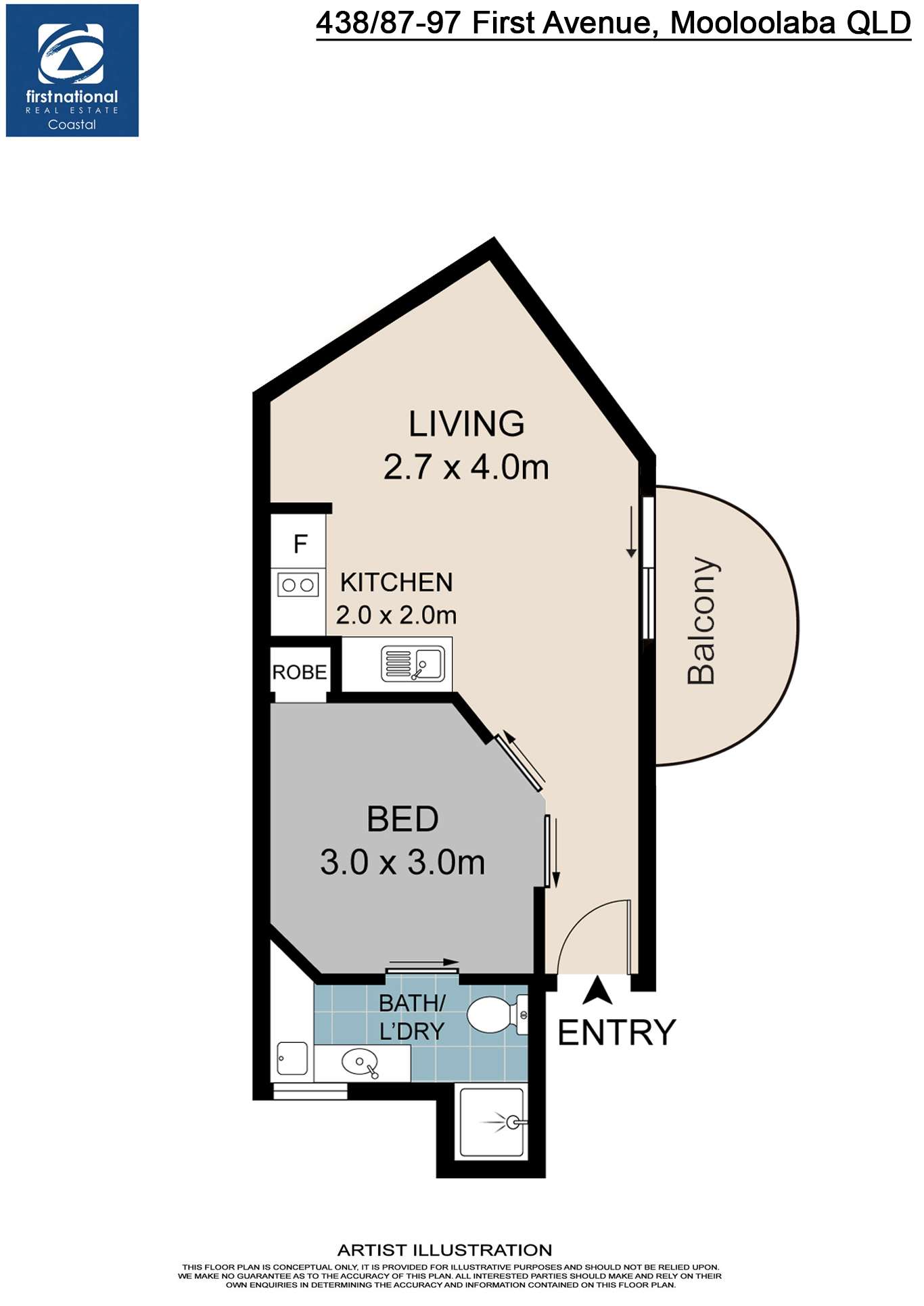 Floorplan of Homely unit listing, 438/87-97 First Avenue, Mooloolaba QLD 4557