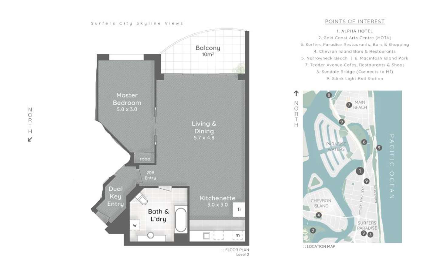 Floorplan of Homely unit listing, 209/140 Ferny Avenue, Surfers Paradise QLD 4217