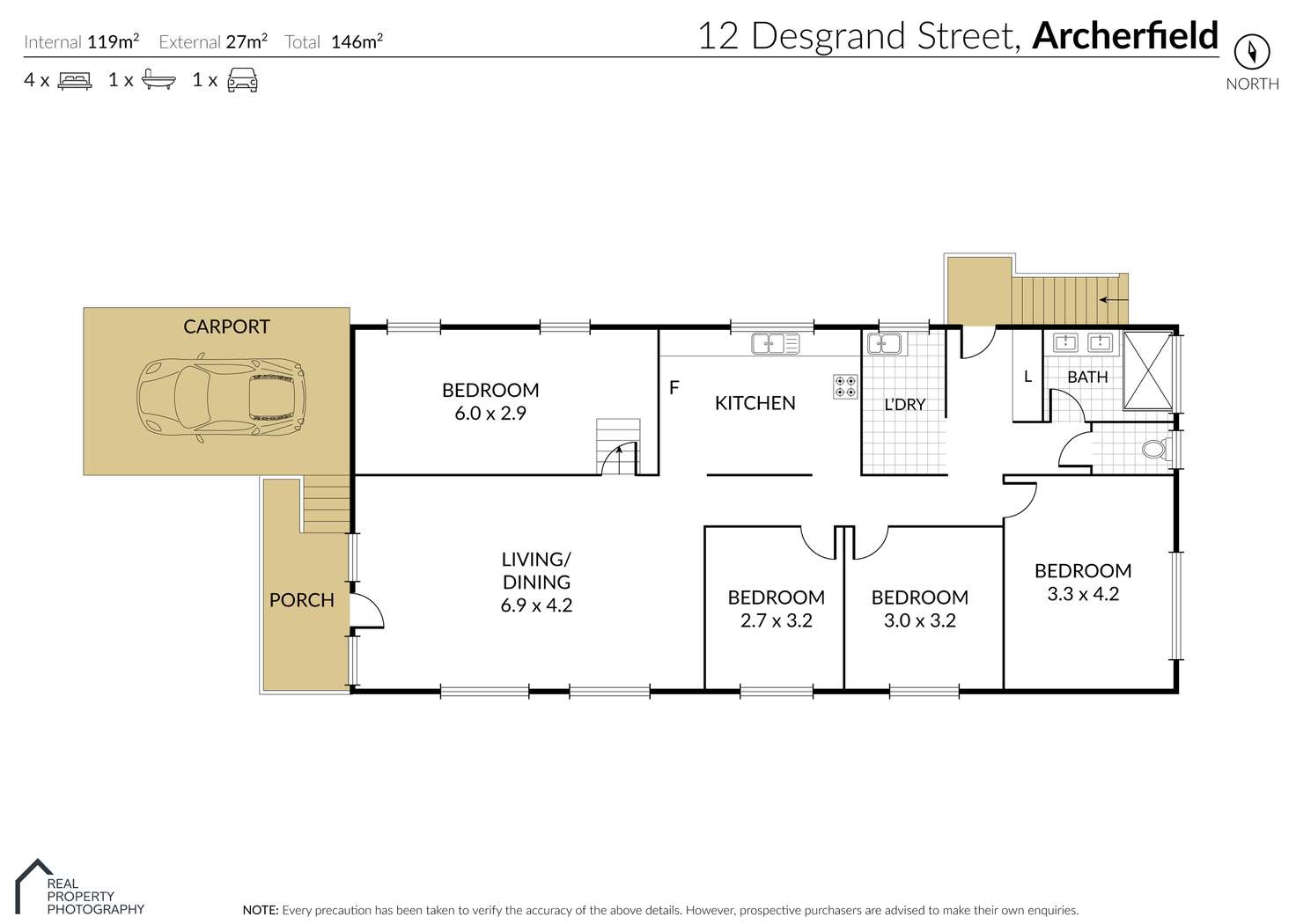 Floorplan of Homely house listing, 12 Desgrand Street, Archerfield QLD 4108