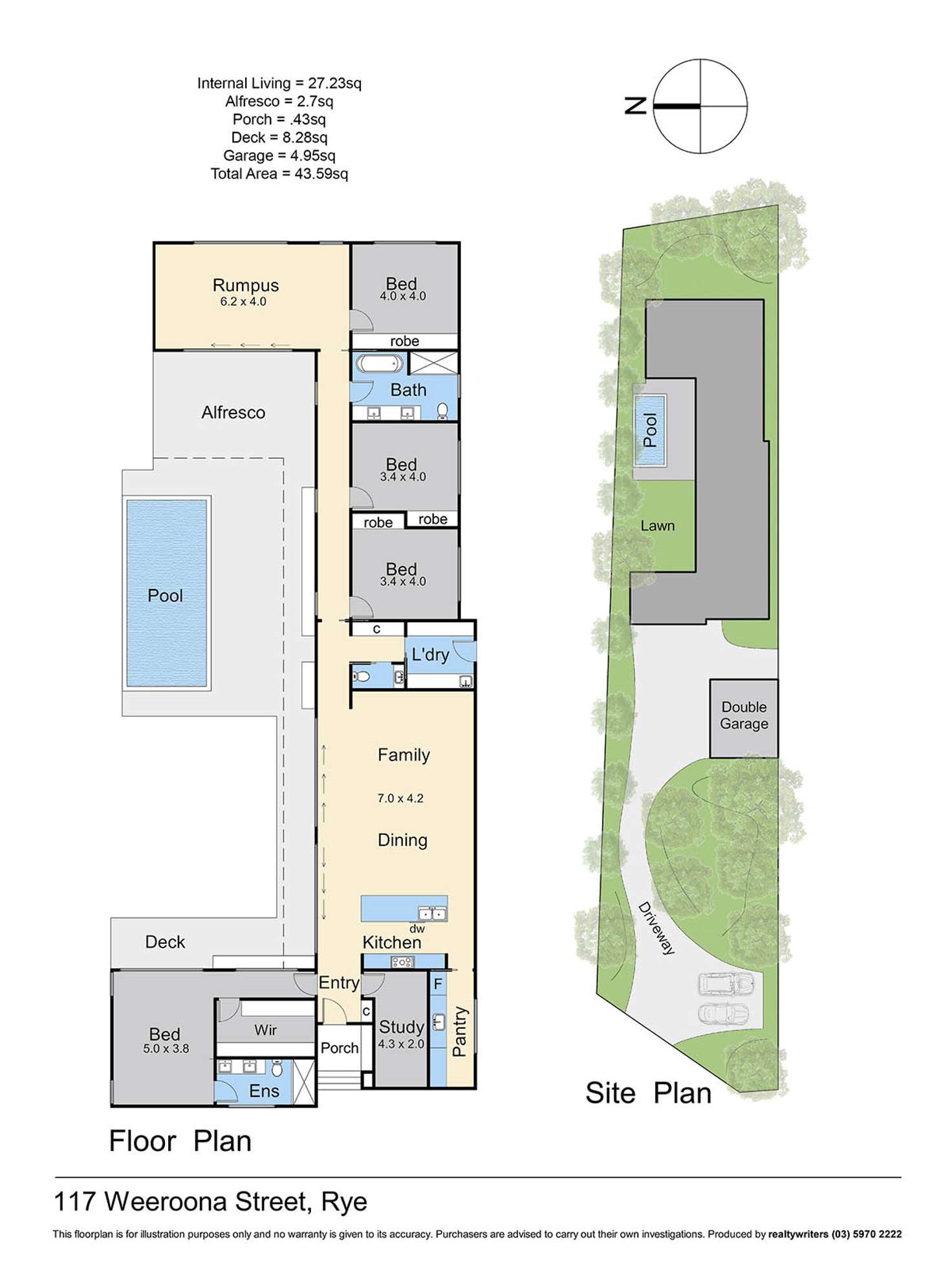 Floorplan of Homely house listing, 117 Weeroona Street, Rye VIC 3941