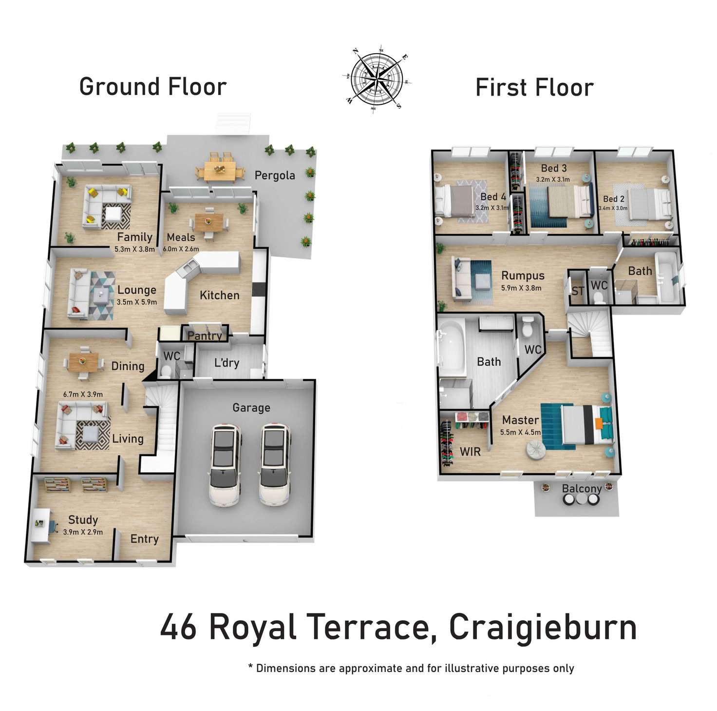Floorplan of Homely house listing, 46 Royal Terrace, Craigieburn VIC 3064