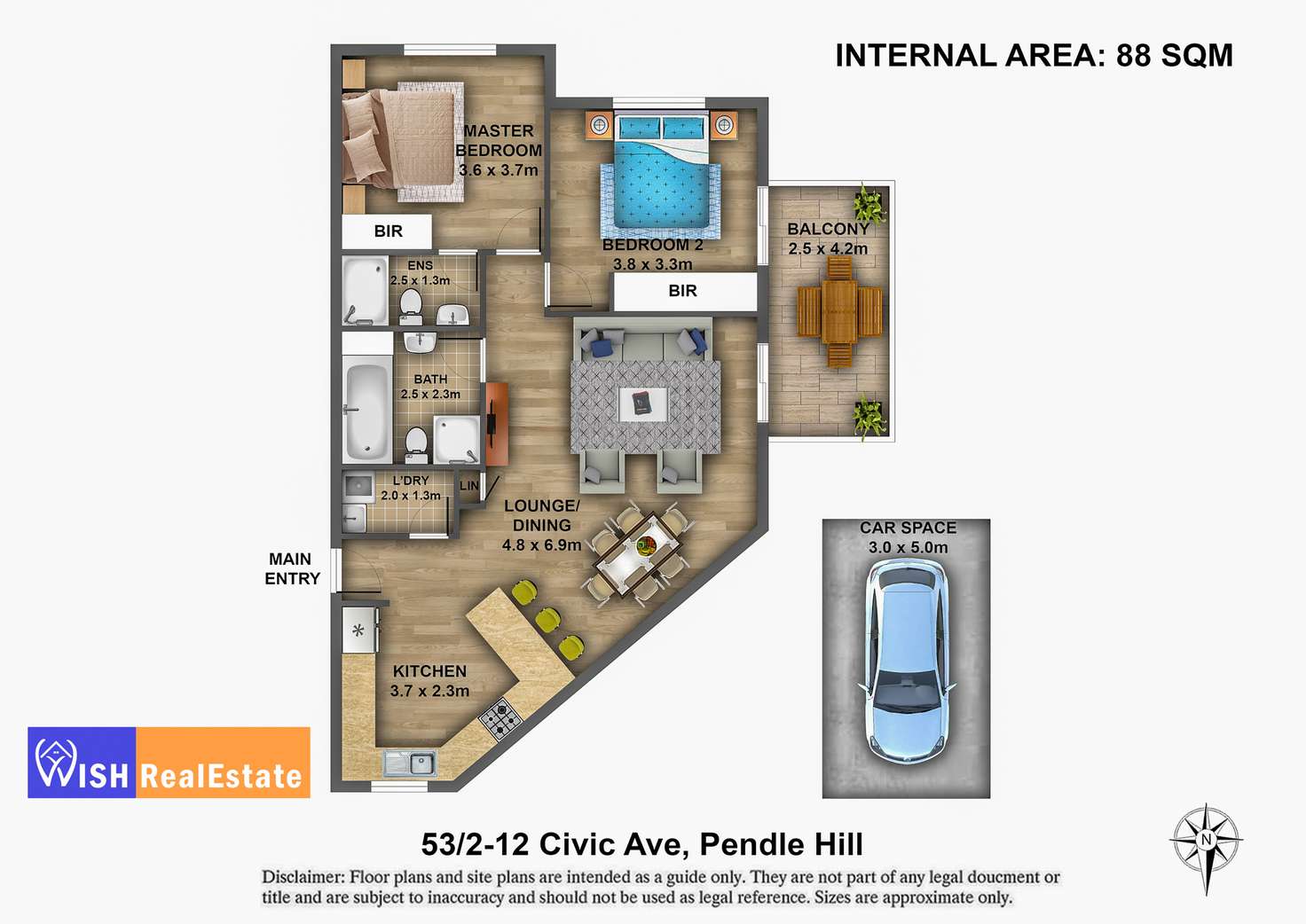 Floorplan of Homely apartment listing, 53/2 Civic Avenue, Pendle Hill NSW 2145