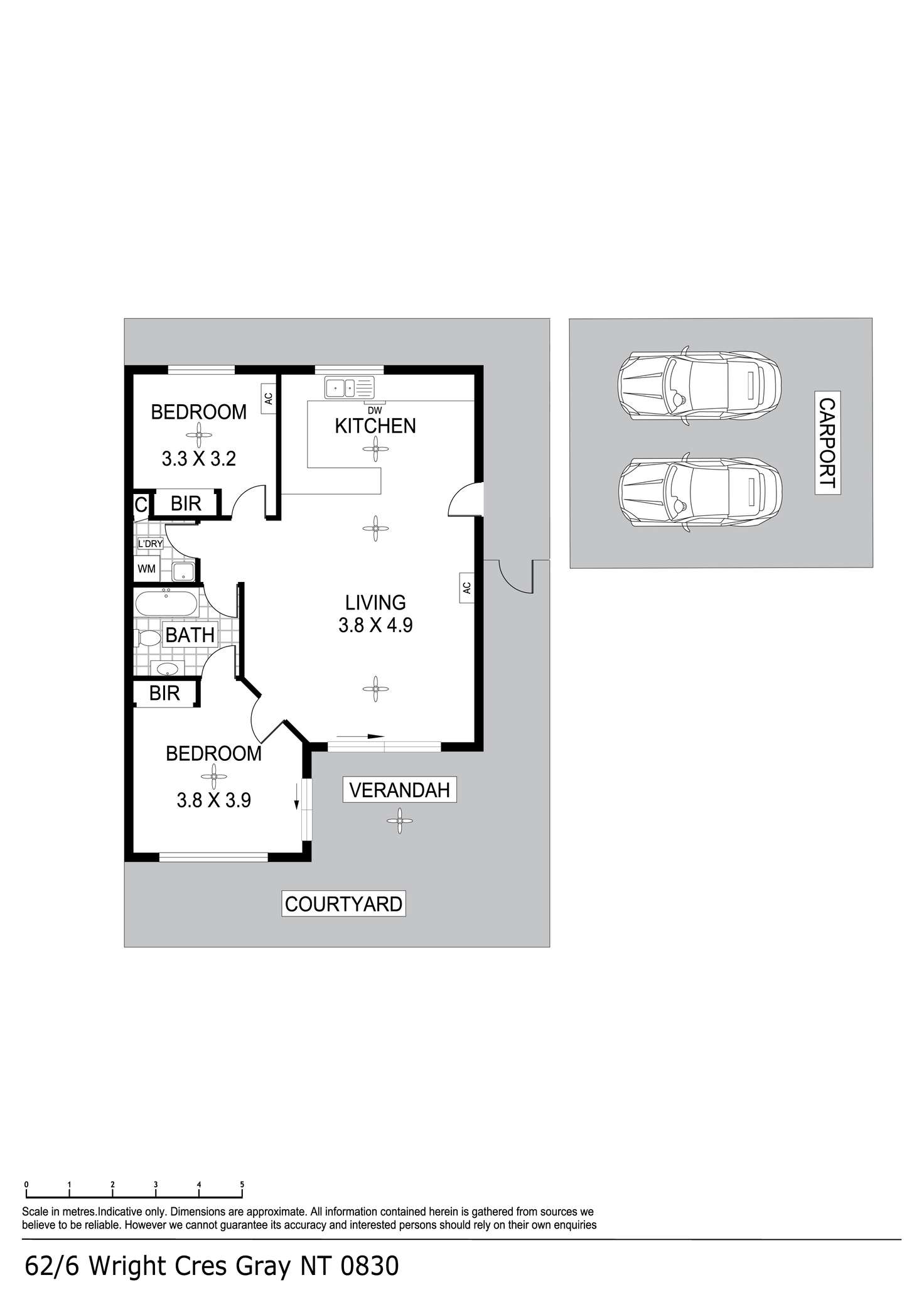Floorplan of Homely unit listing, 62/6 Wright Crescent, Gray NT 830