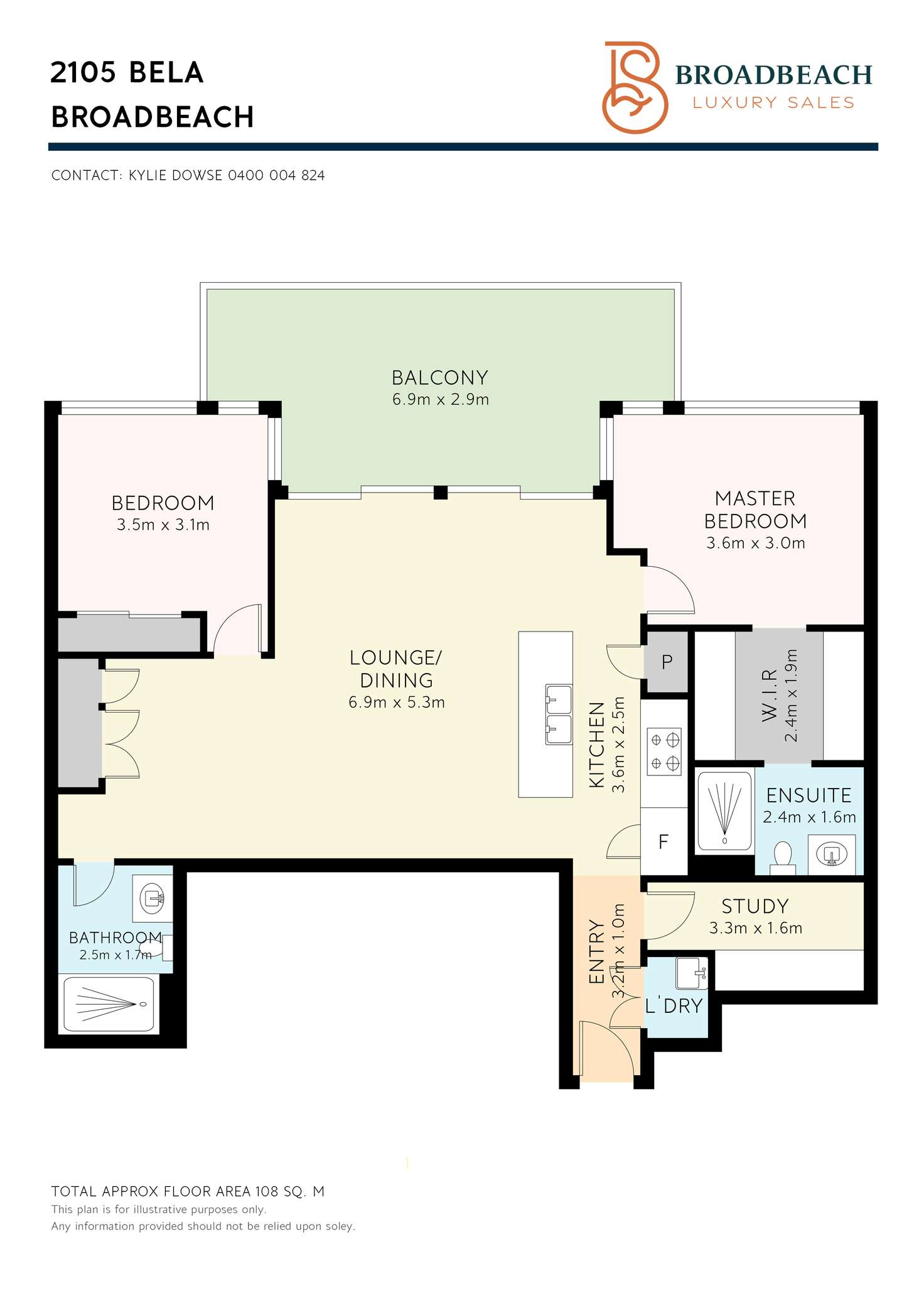 Floorplan of Homely apartment listing, 2105/43 Peerless Avenue, Mermaid Beach QLD 4218
