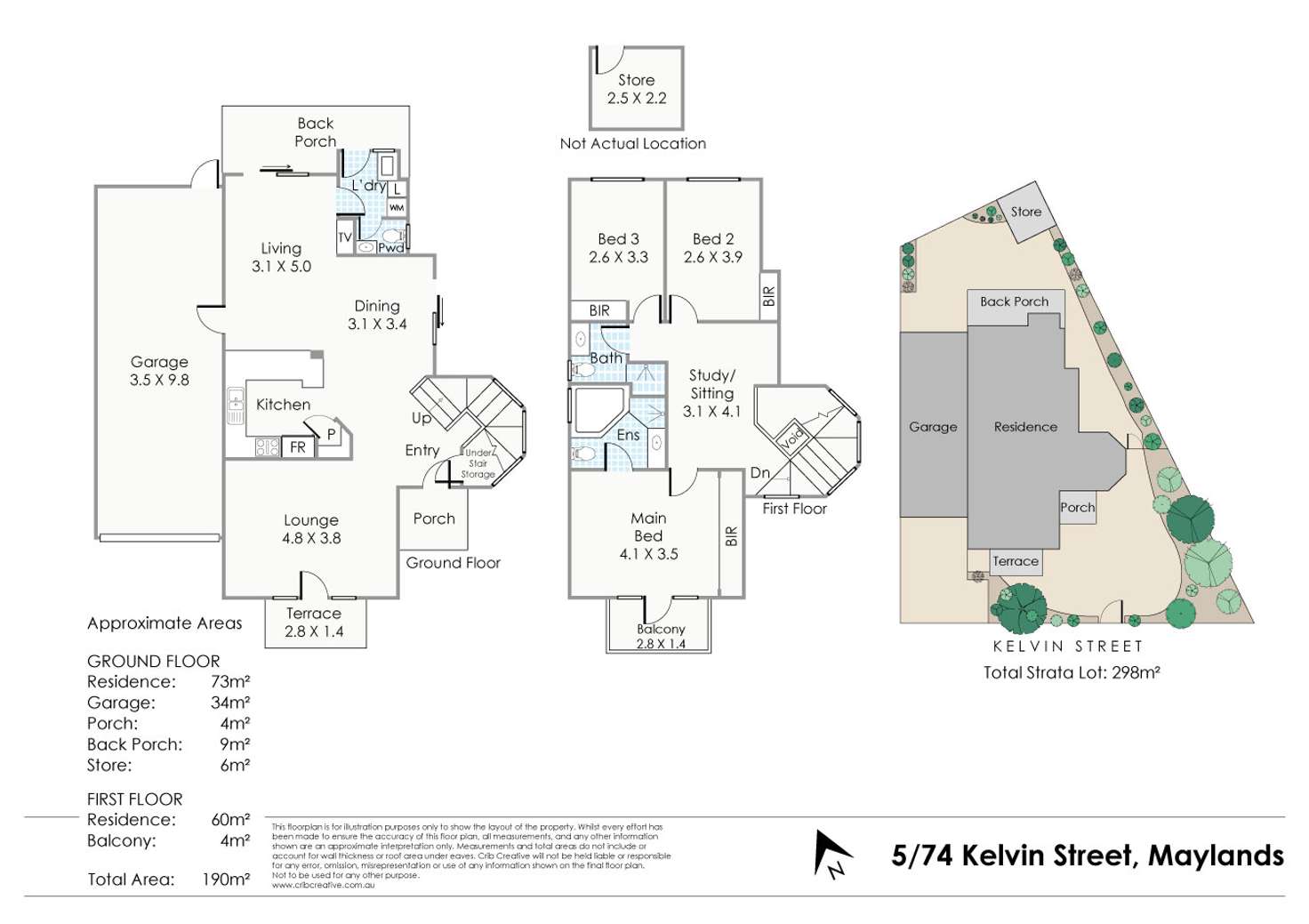 Floorplan of Homely townhouse listing, 5/74 Kelvin Street, Maylands WA 6051