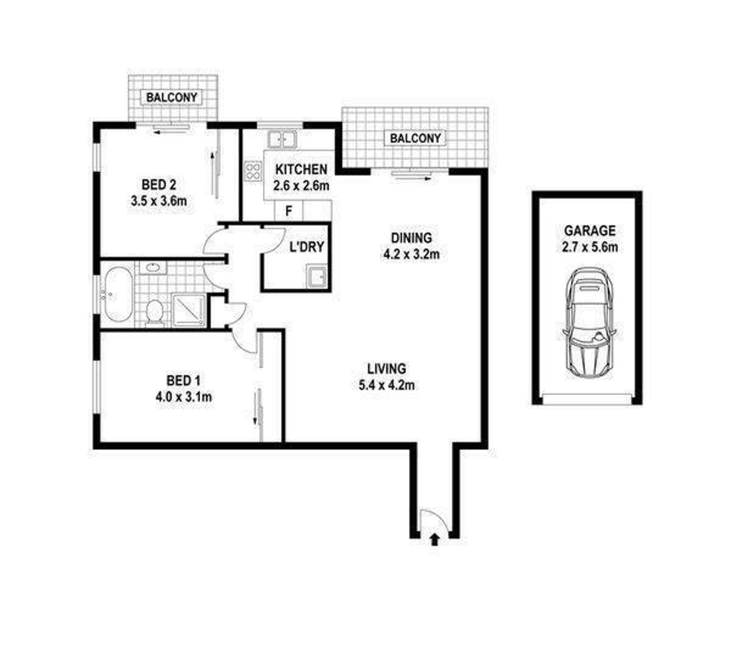 Floorplan of Homely apartment listing, 13/10 Dalley Street, Harris Park NSW 2150