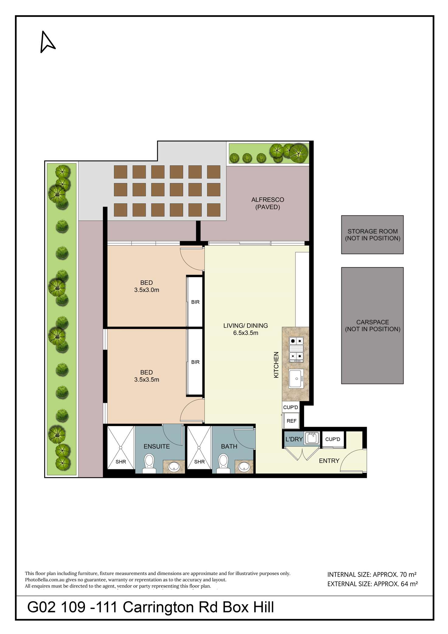 Floorplan of Homely apartment listing, G02/109-111 Carrington Road, Box Hill VIC 3128