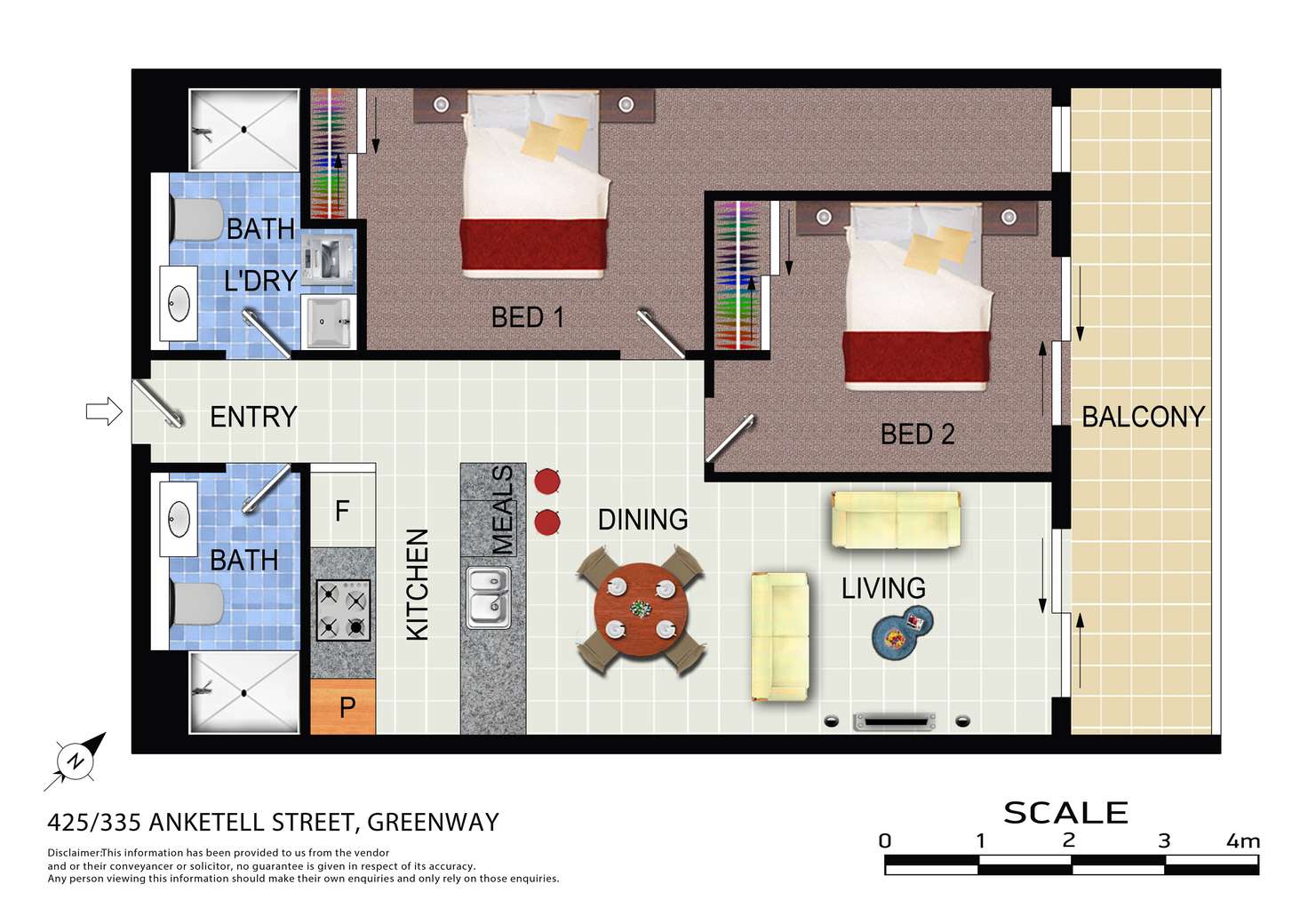 Floorplan of Homely apartment listing, 423/335 Anketell Street, Greenway ACT 2900