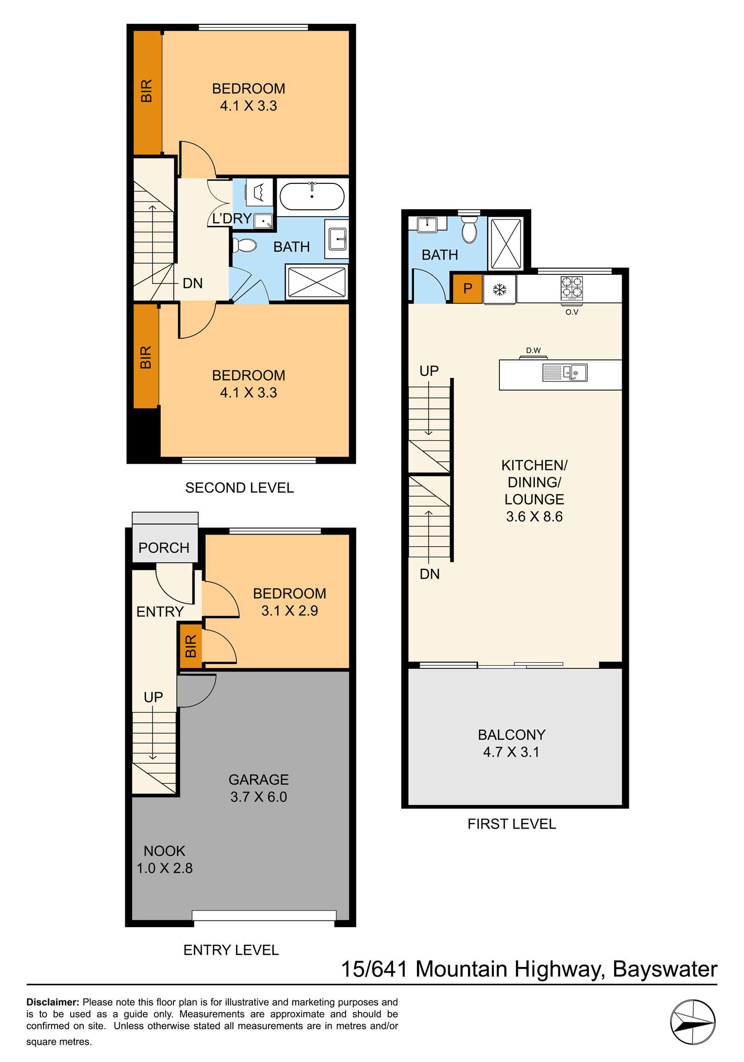 Floorplan of Homely townhouse listing, 15/641 Mountain Highway, Bayswater VIC 3153