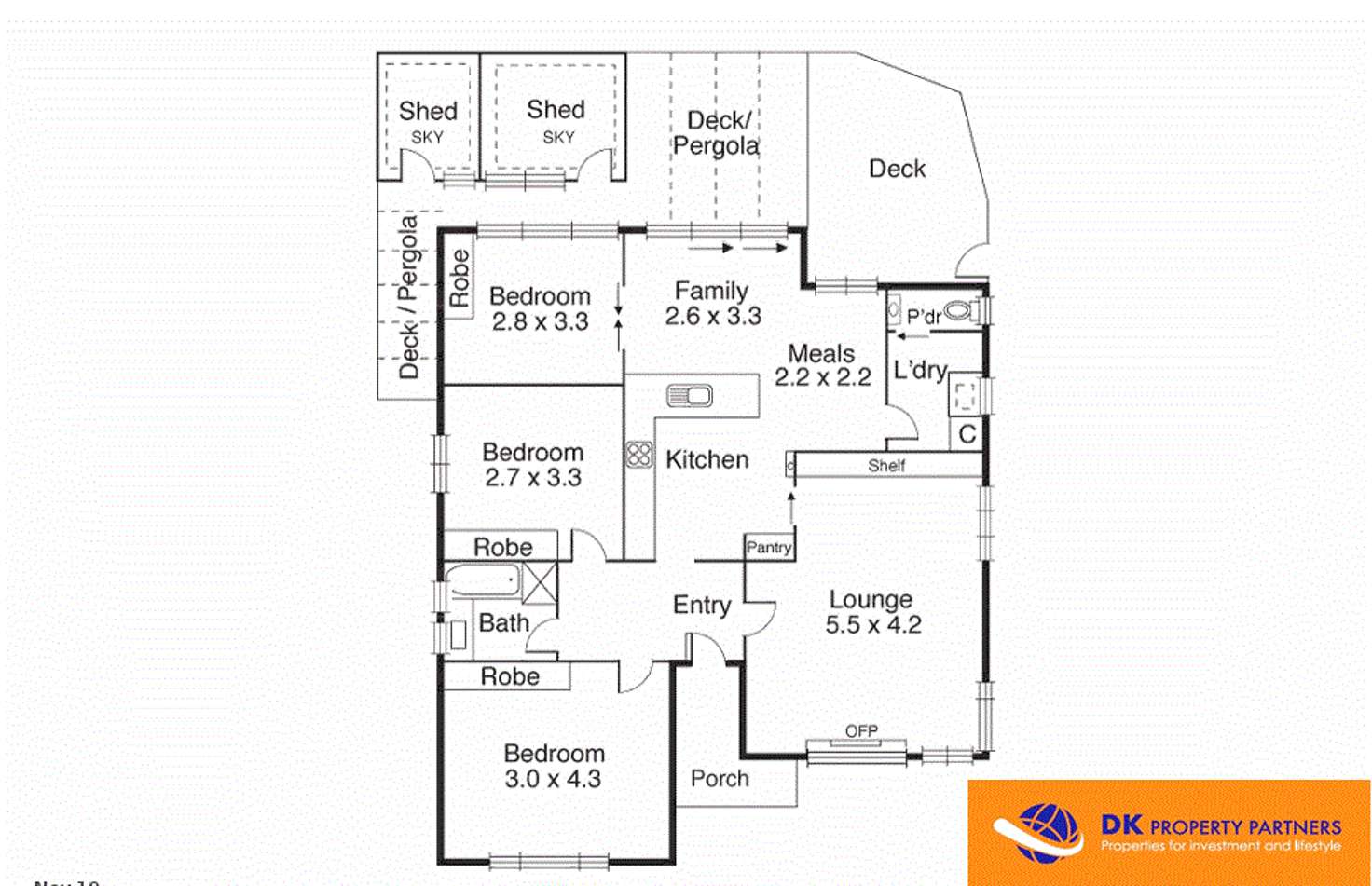 Floorplan of Homely unit listing, 34 Teague Street, Niddrie VIC 3042