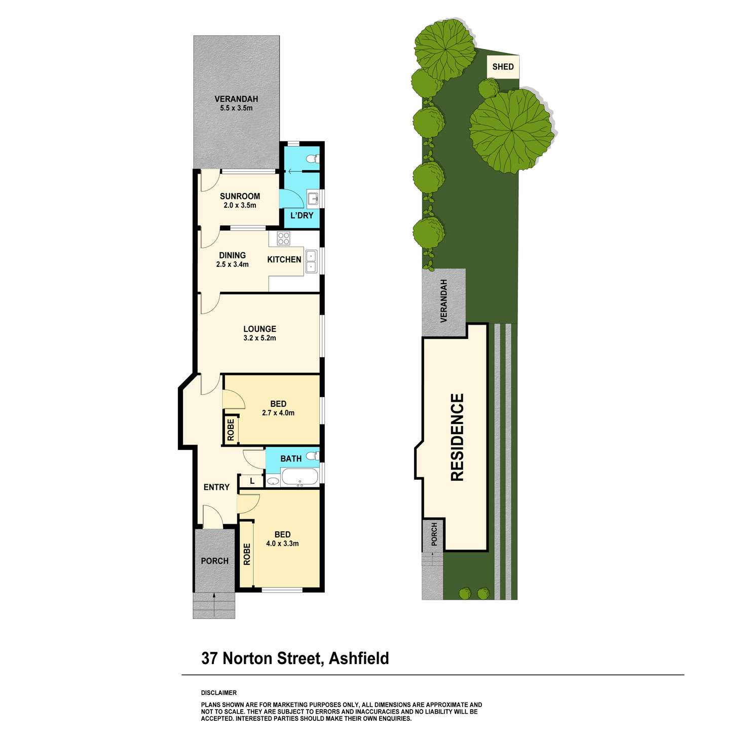 Floorplan of Homely semiDetached listing, 37 Norton Street, Ashfield NSW 2131