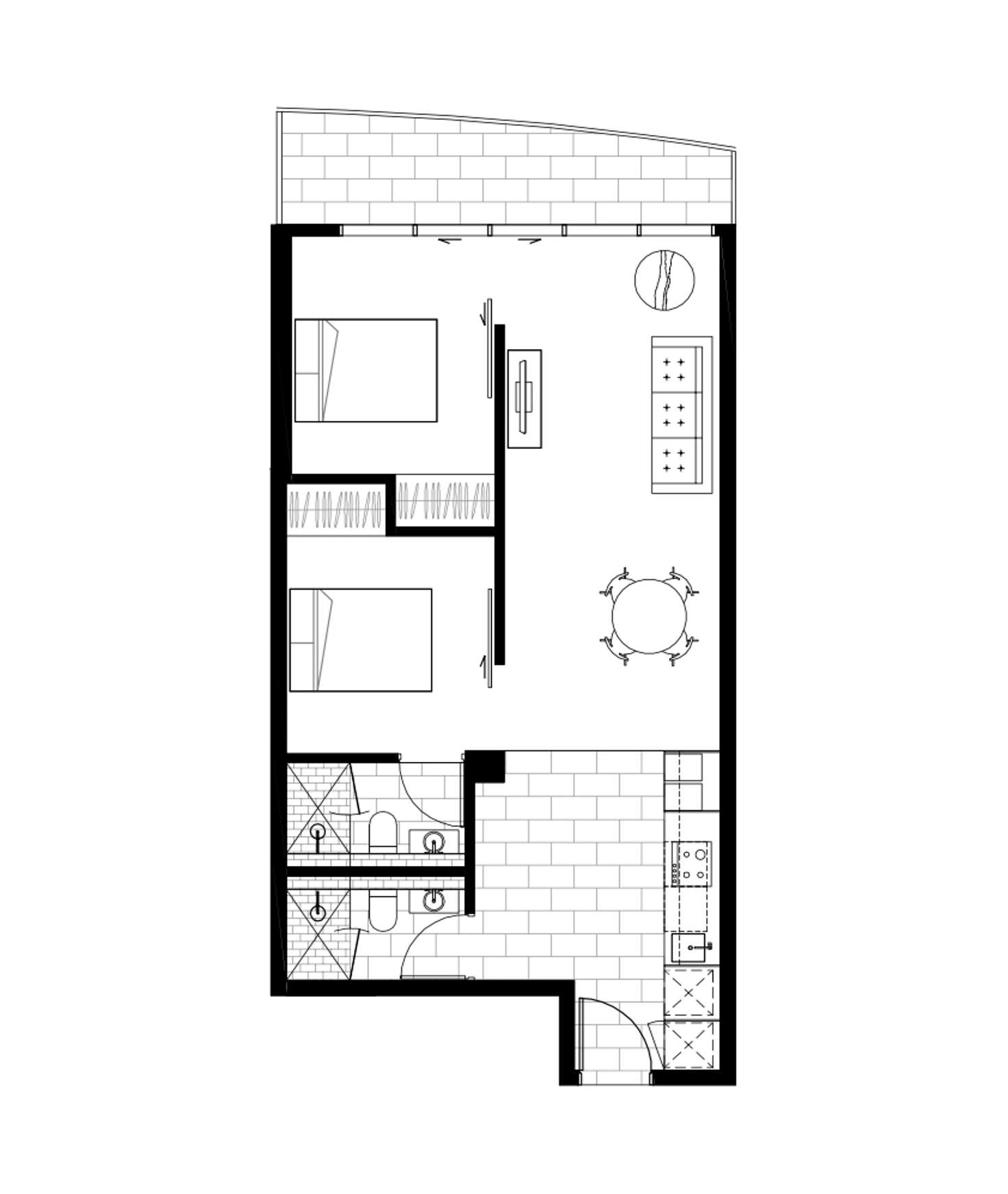 Floorplan of Homely apartment listing, 712/555 Swanston St, Carlton VIC 3053