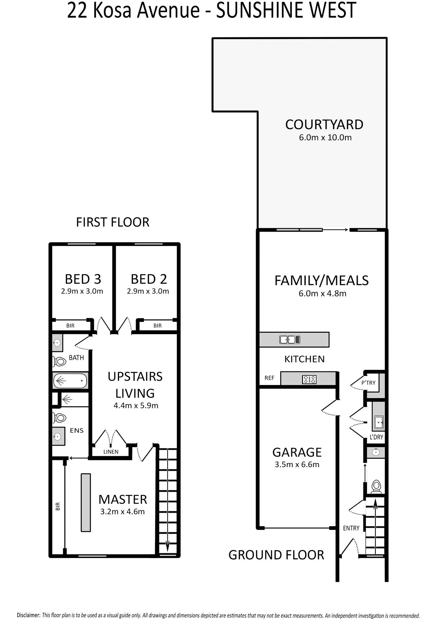 Floorplan of Homely townhouse listing, 22 Kosa Avenue, Sunshine West VIC 3020