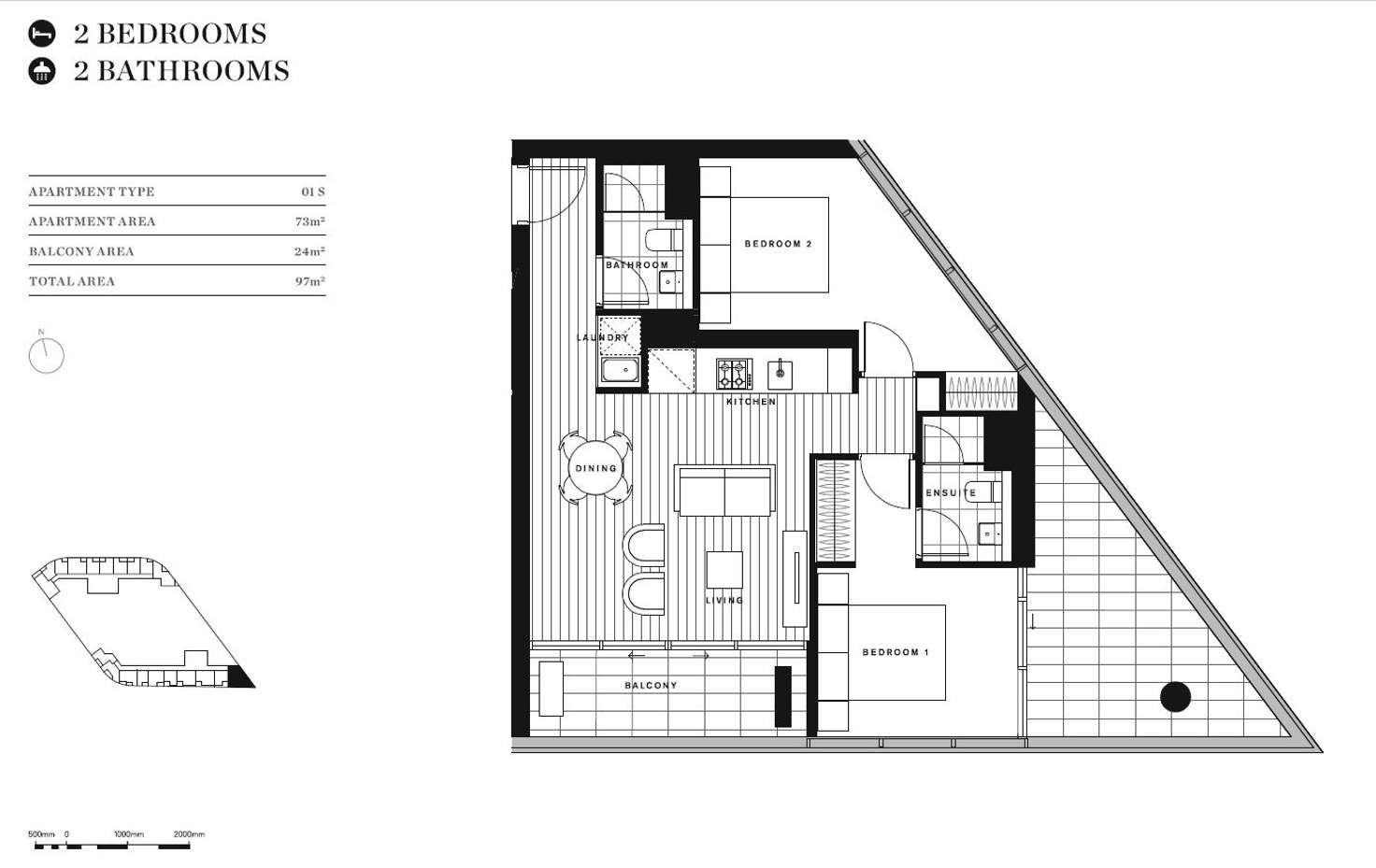 Floorplan of Homely apartment listing, 501S/883 Collins Street, Docklands VIC 3008