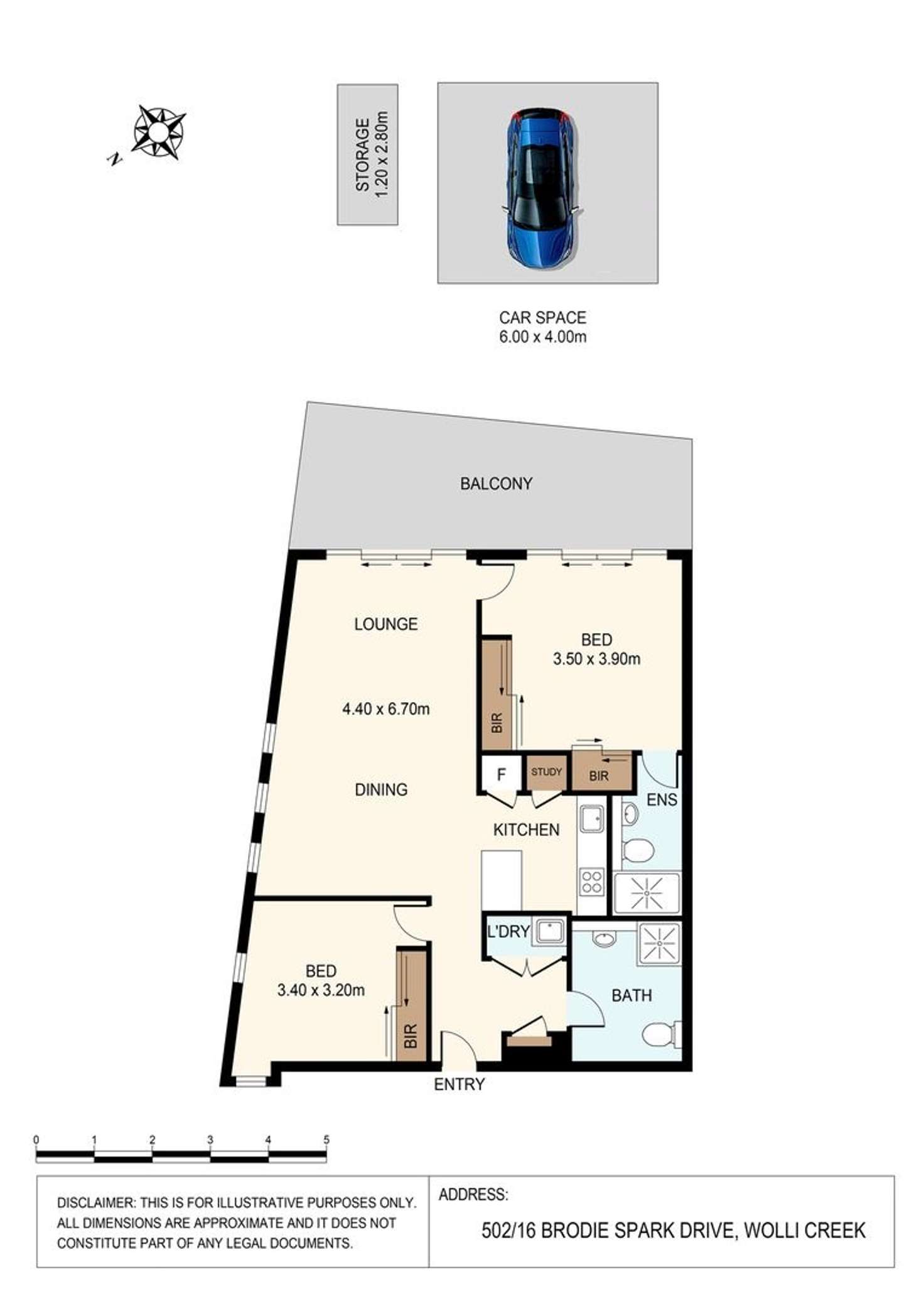 Floorplan of Homely apartment listing, 502/16 Brodie Spark Drive, Wolli Creek NSW 2205