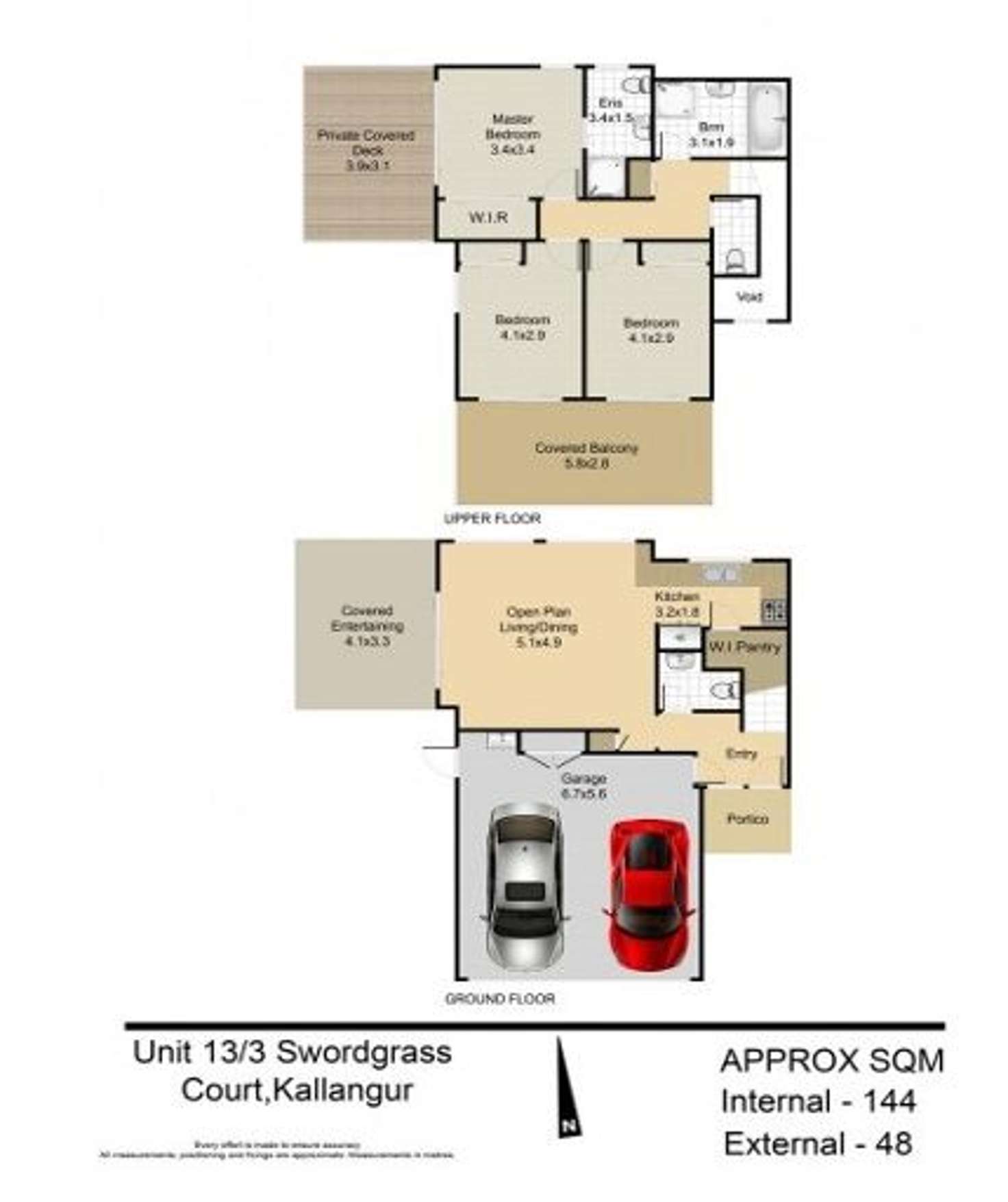 Floorplan of Homely townhouse listing, 13/3 Swordgrass Court, Kallangur QLD 4503