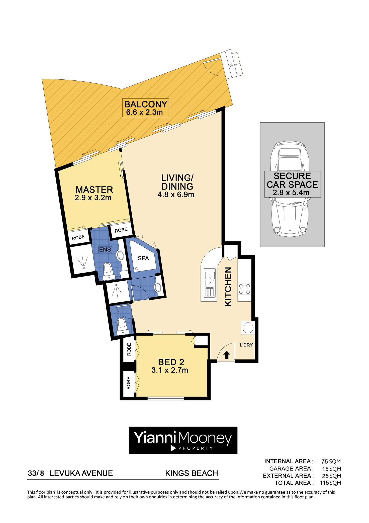 Floorplan of Homely unit listing, 33/8 Levuka Avenue, Kings Beach QLD 4551