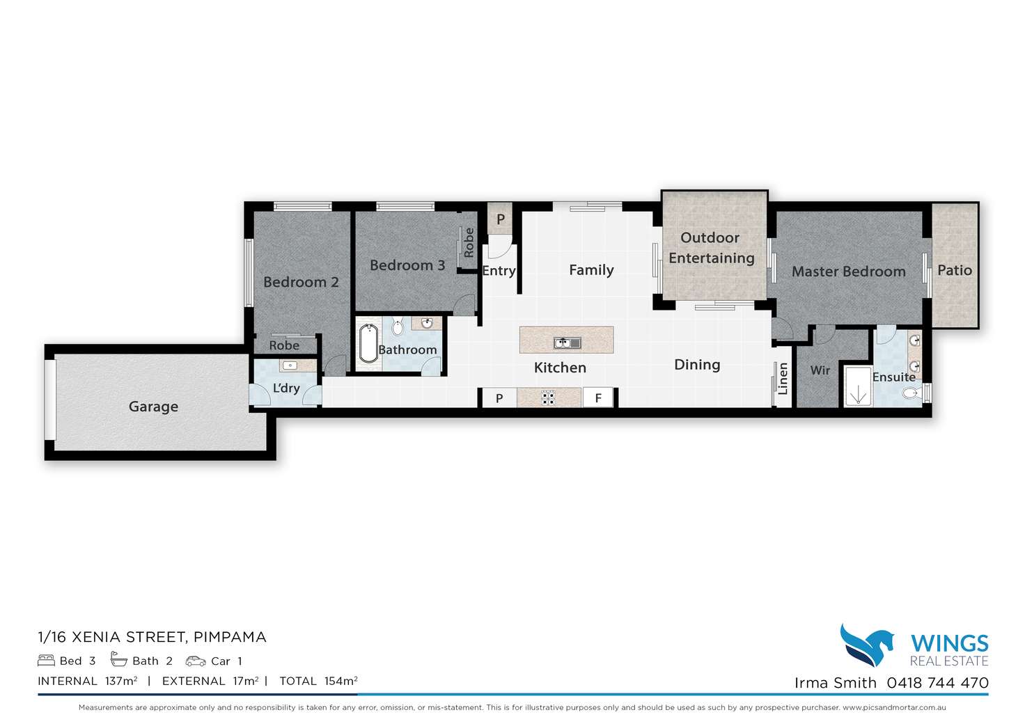 Floorplan of Homely semiDetached listing, 1/16 Xenia Street, Pimpama QLD 4209