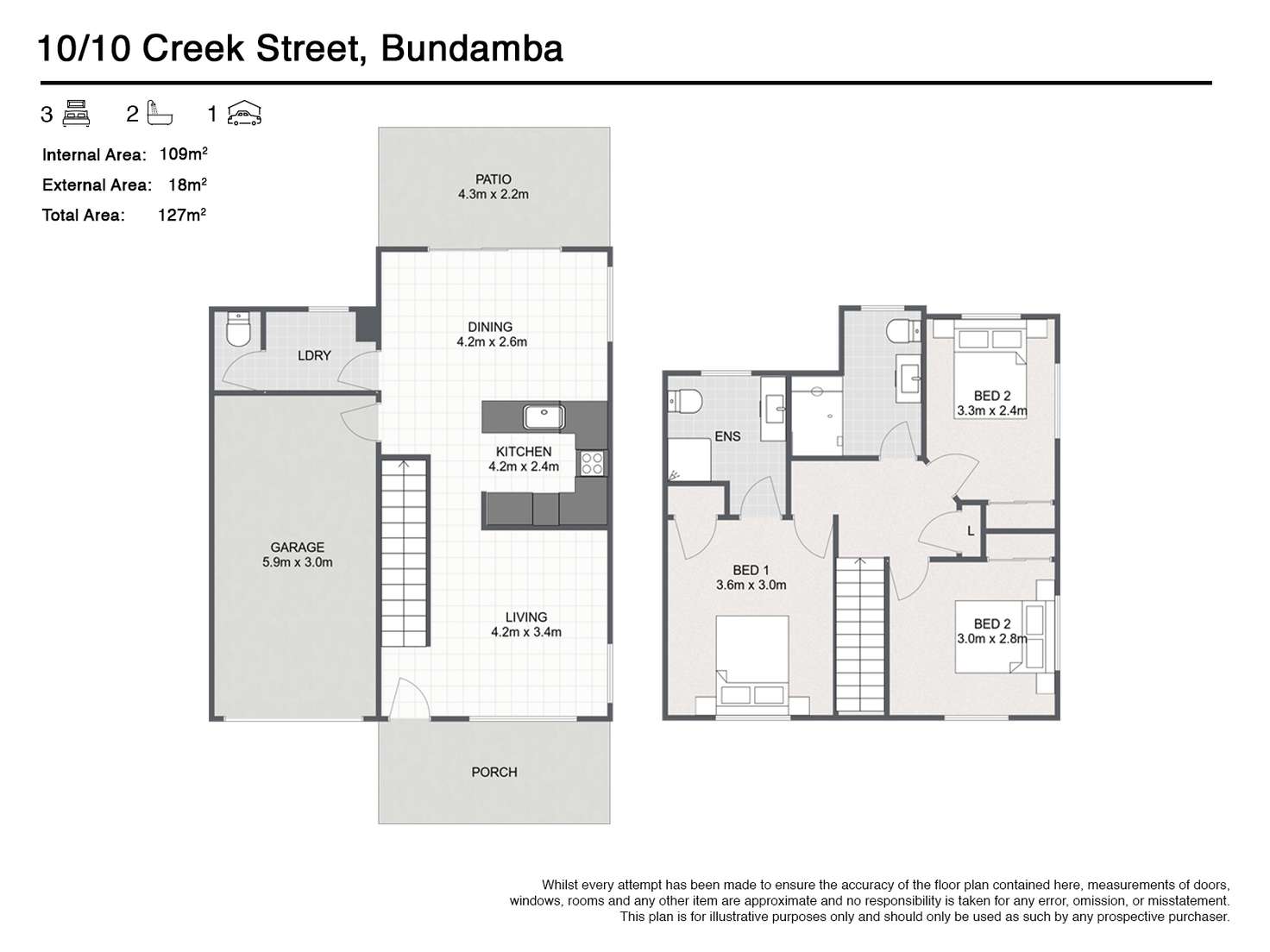 Floorplan of Homely unit listing, 10/10 CREEK STREET, Bundamba QLD 4304