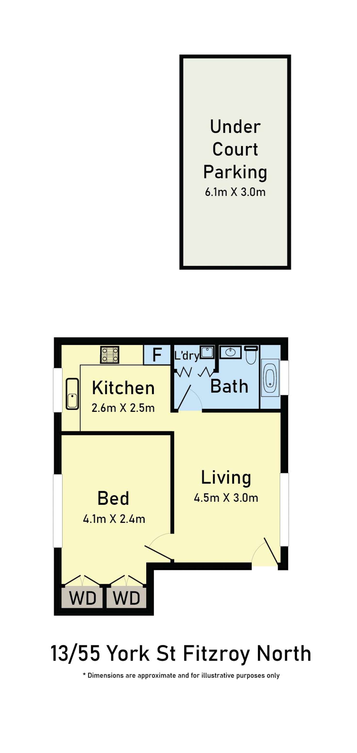 Floorplan of Homely apartment listing, 13/55 York Street, Fitzroy North VIC 3068