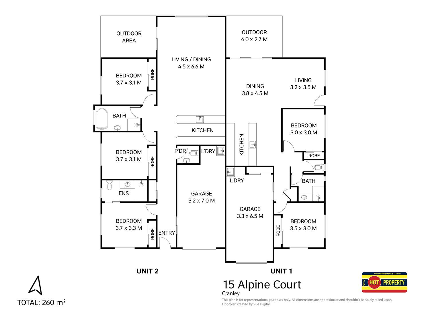 Floorplan of Homely semiDetached listing, 15 Alpine Court, Cranley QLD 4350