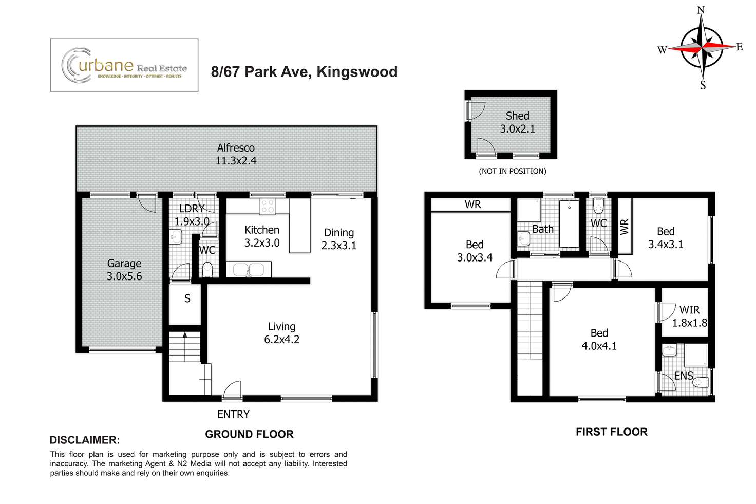 Floorplan of Homely townhouse listing, 8/67 Park Avenue, Kingswood NSW 2747