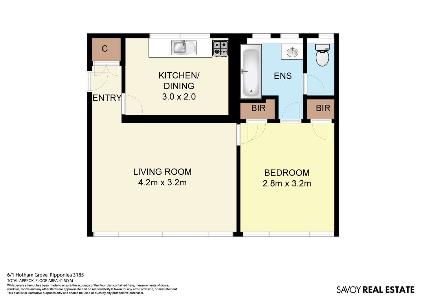 Floorplan of Homely apartment listing, 6/1 Hotham Grove, Ripponlea VIC 3185