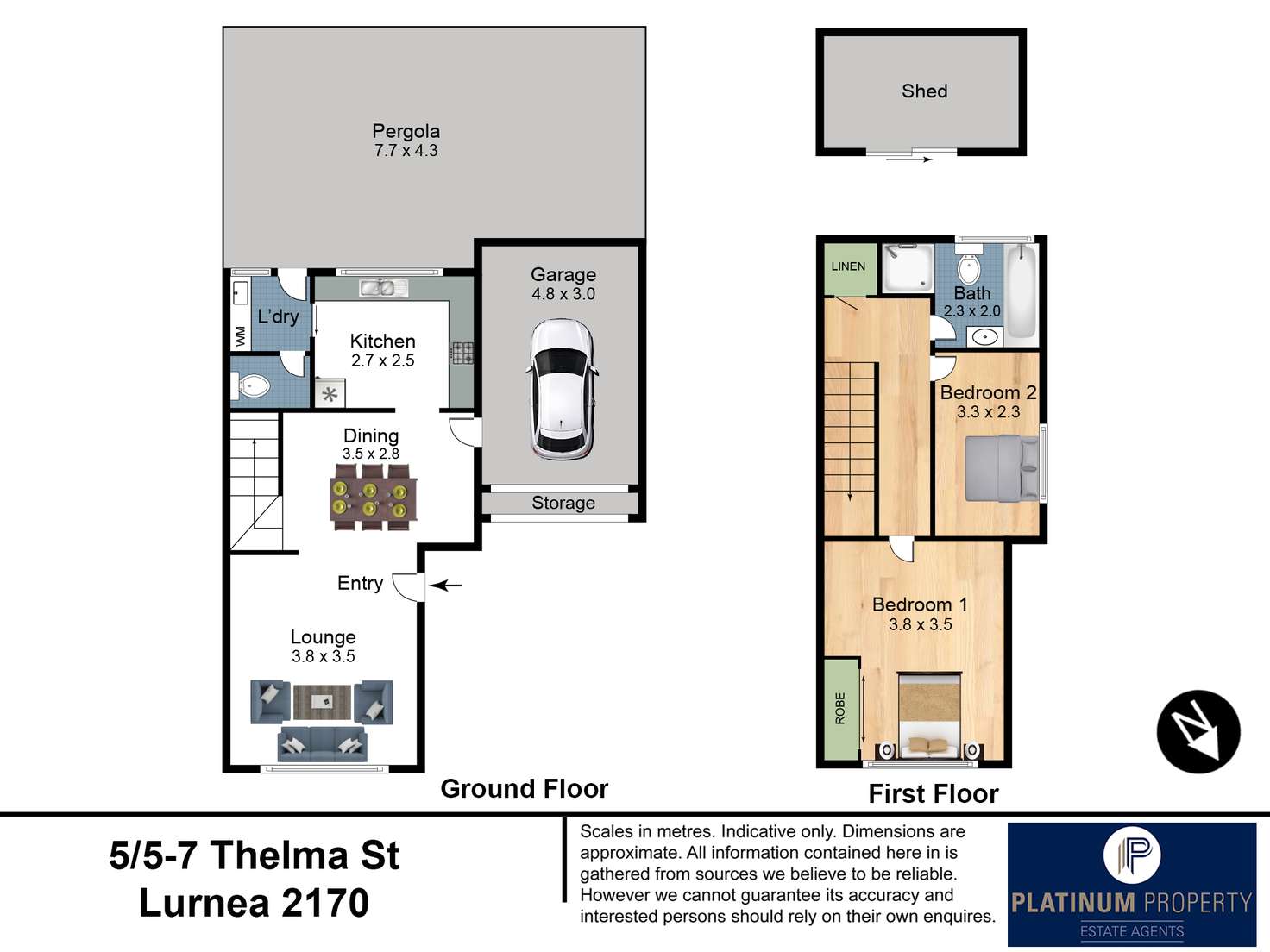 Floorplan of Homely townhouse listing, 5/5 Thelma Street, Lurnea NSW 2170