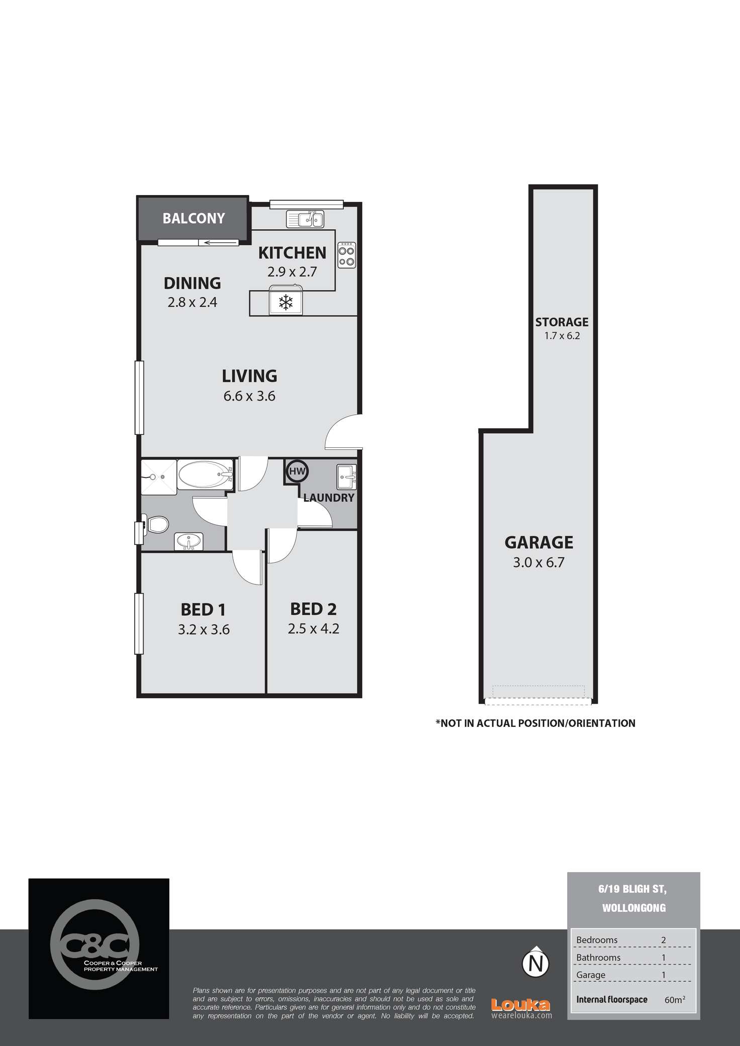 Floorplan of Homely unit listing, 6/19 Bligh Street, Wollongong NSW 2500