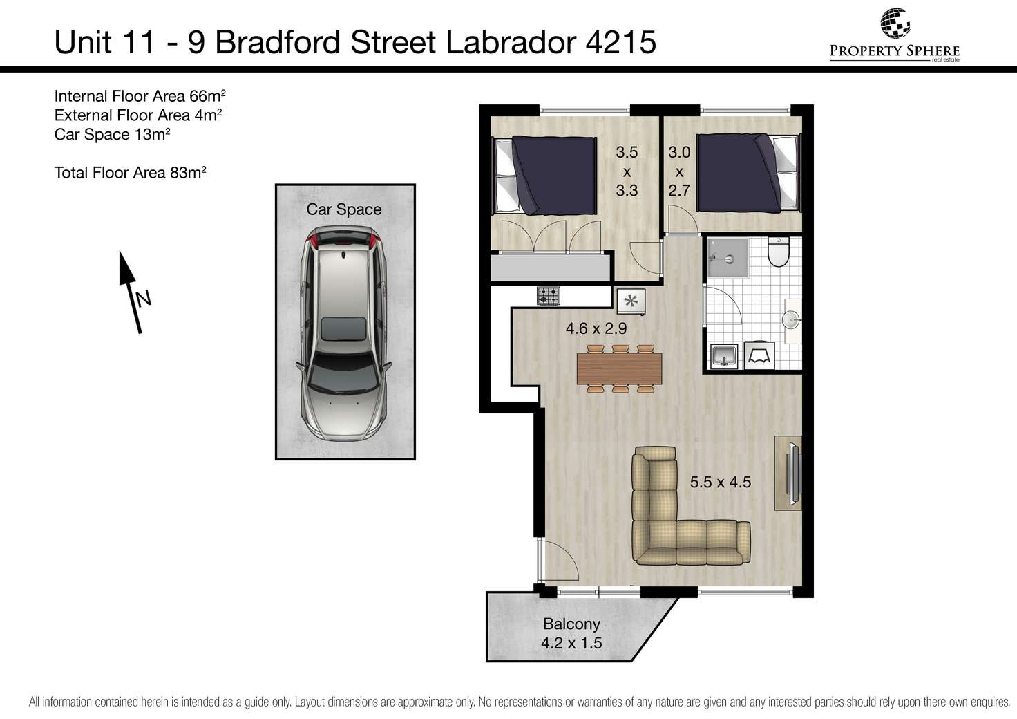 Floorplan of Homely unit listing, 11/9 Bradford St, Labrador QLD 4215