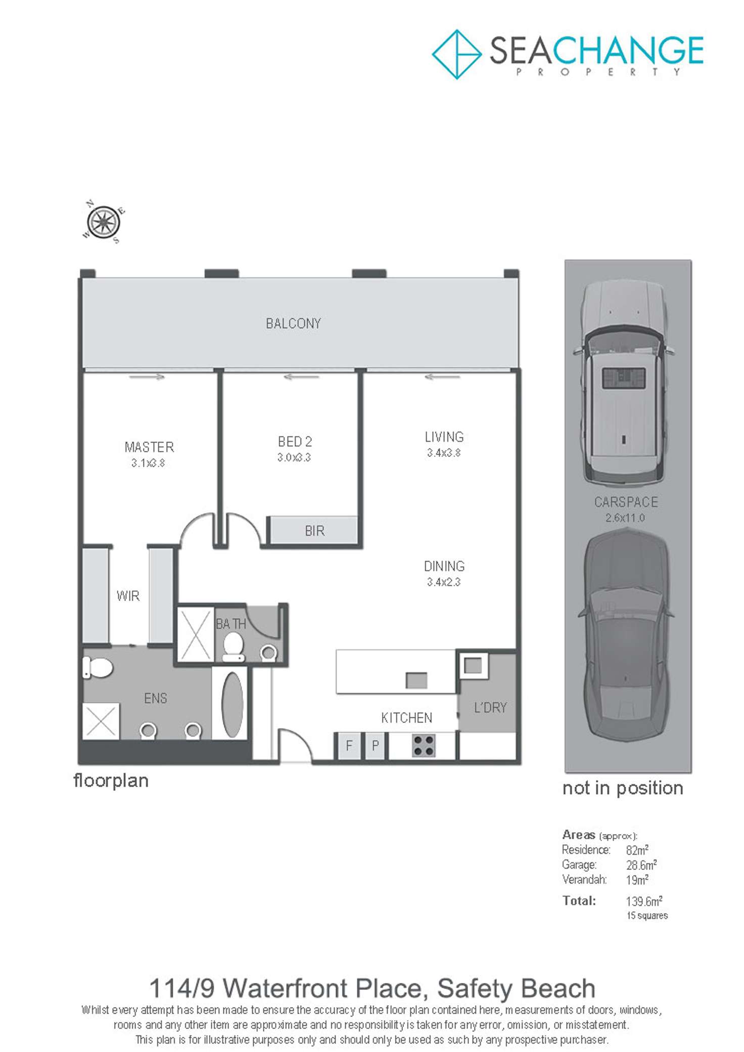 Floorplan of Homely apartment listing, 114/9 Waterfront Place, Safety Beach VIC 3936
