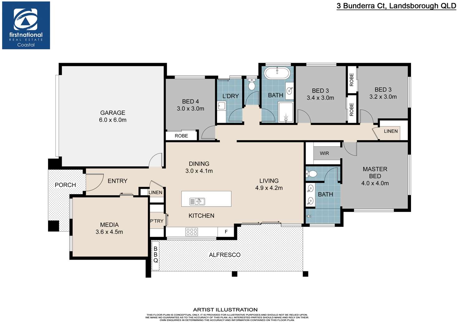 Floorplan of Homely house listing, 3 Bunderra Court, Landsborough QLD 4550
