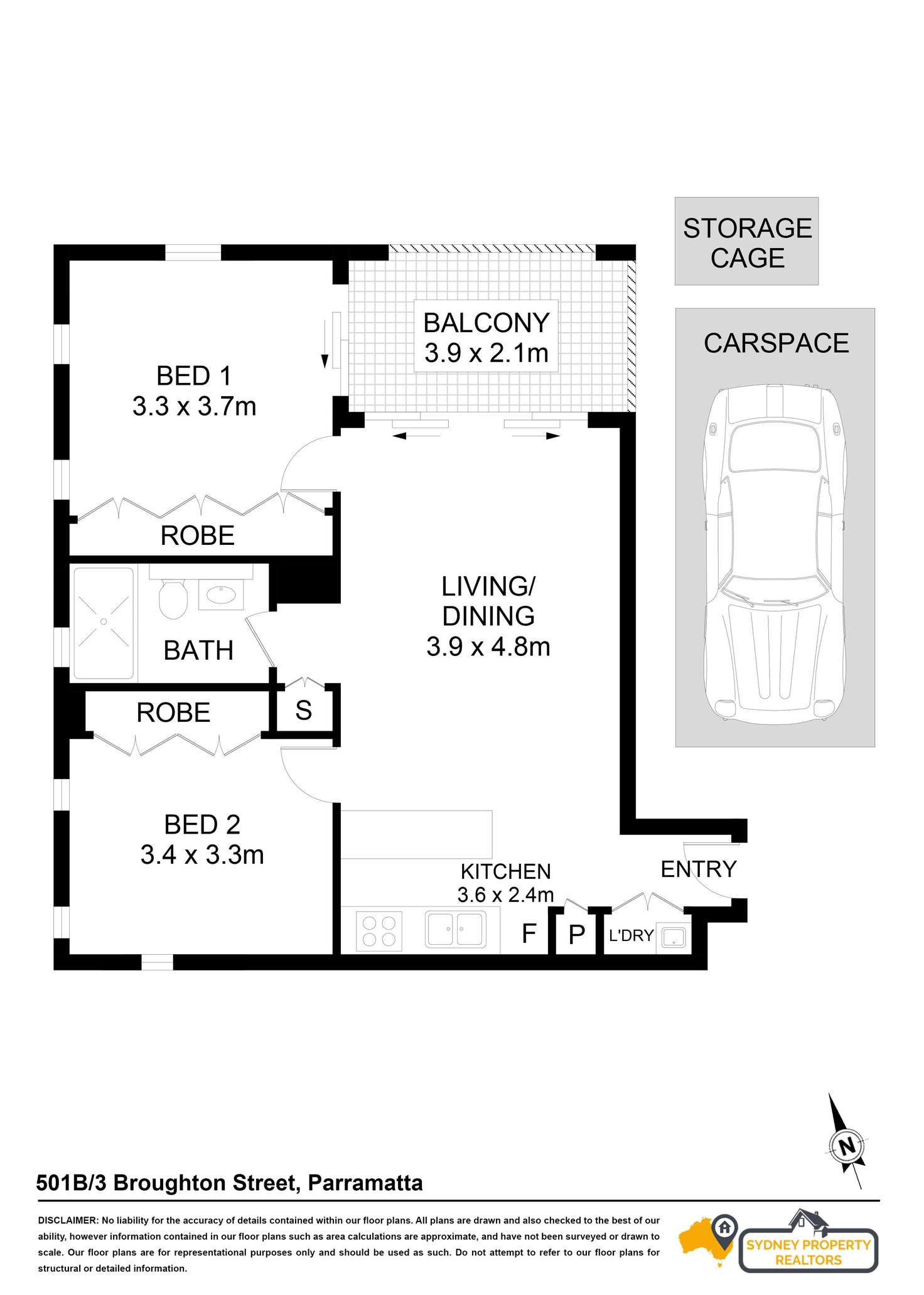 Floorplan of Homely apartment listing, 501B/3 Broughton Street, Parramatta NSW 2150