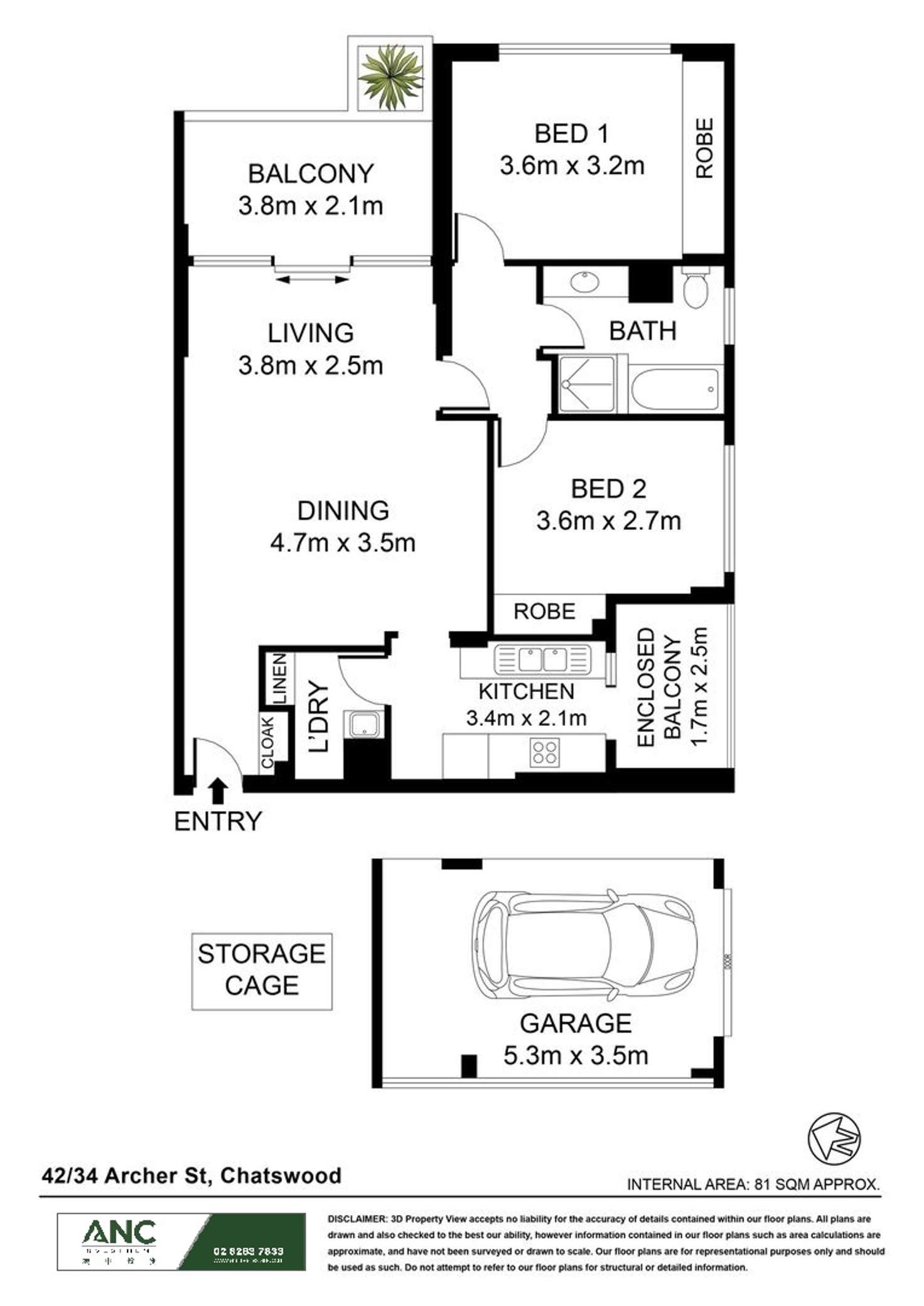 Floorplan of Homely apartment listing, 42/34 Archer Street, Chatswood NSW 2067