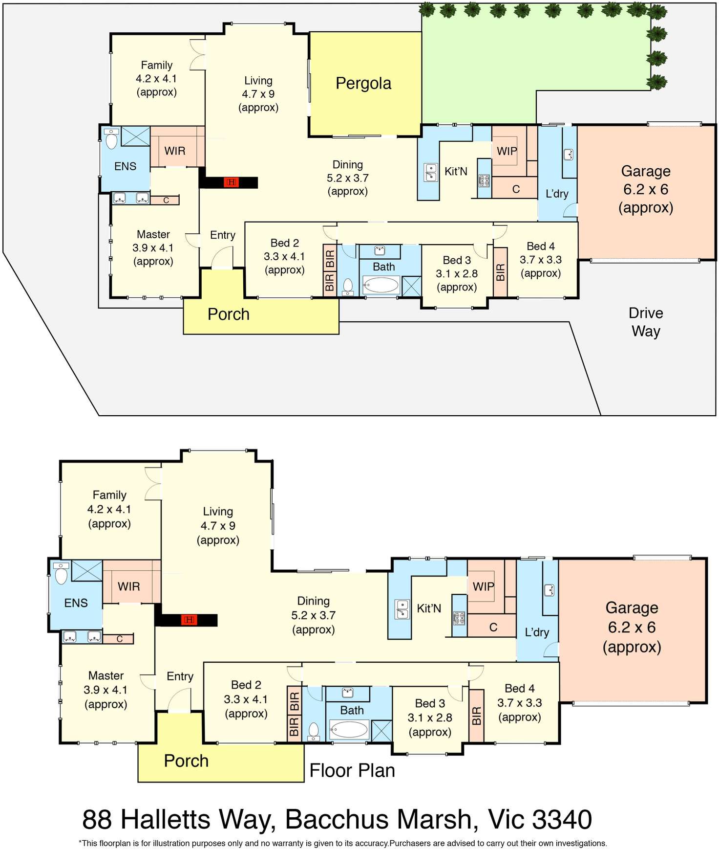 Floorplan of Homely house listing, 88 Halletts Way, Bacchus Marsh VIC 3340