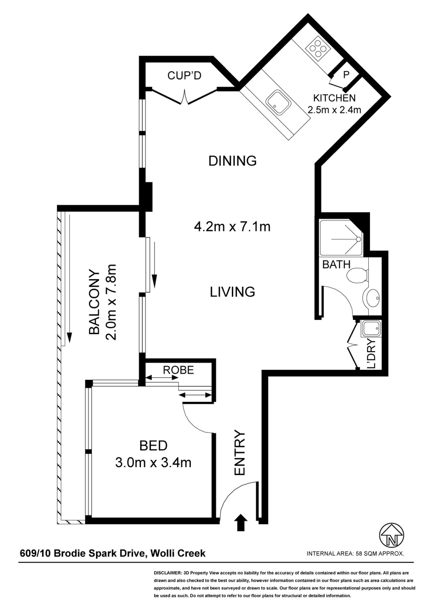 Floorplan of Homely apartment listing, 609/10 Brodie Spark Drive, Wolli Creek NSW 2205