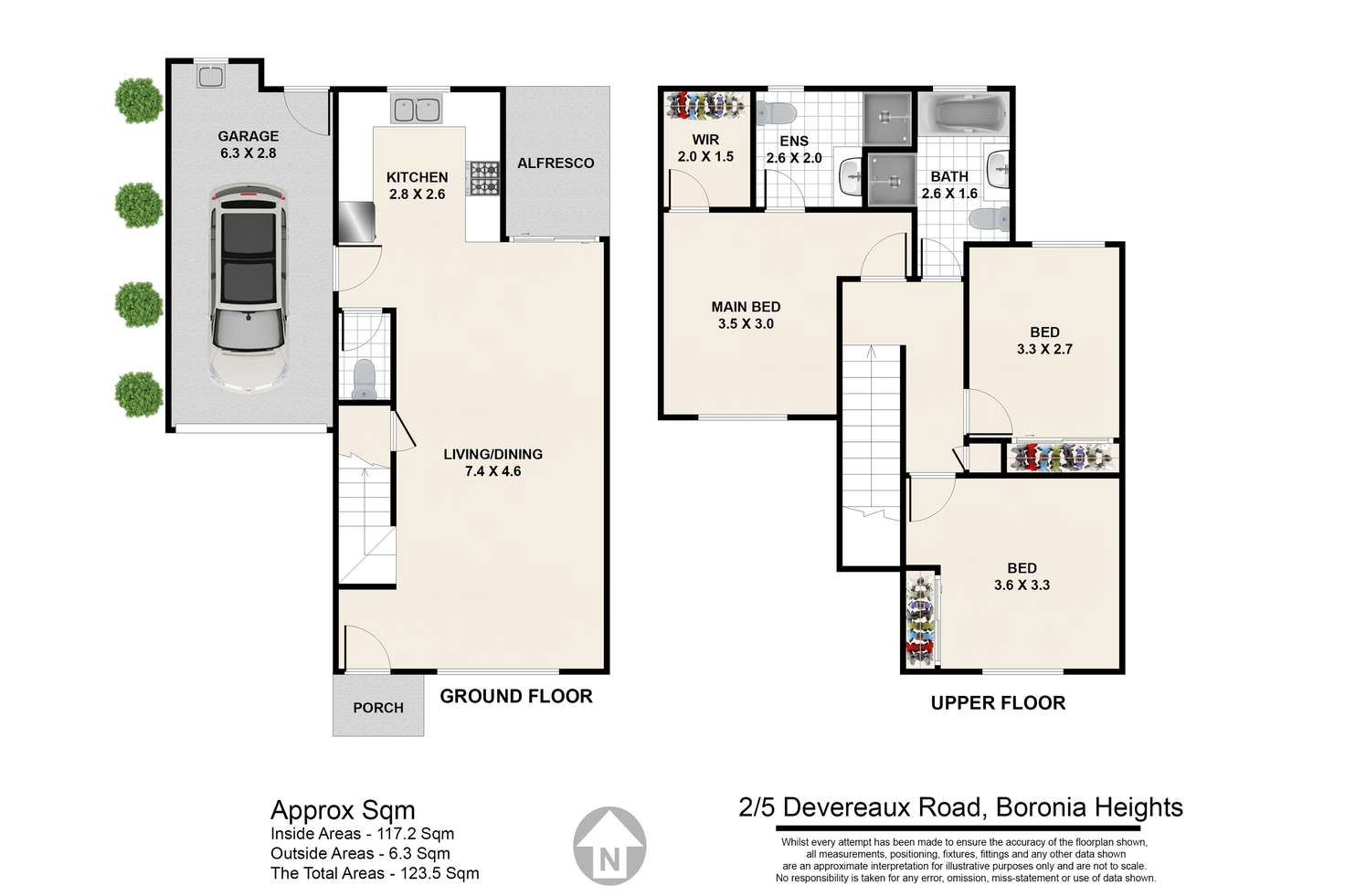 Floorplan of Homely townhouse listing, 2/5 Devereaux Road, Boronia Heights QLD 4124