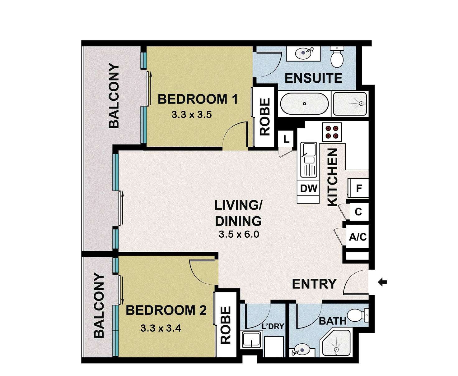 Floorplan of Homely apartment listing, 219/11 Potter Street, Waterloo NSW 2017